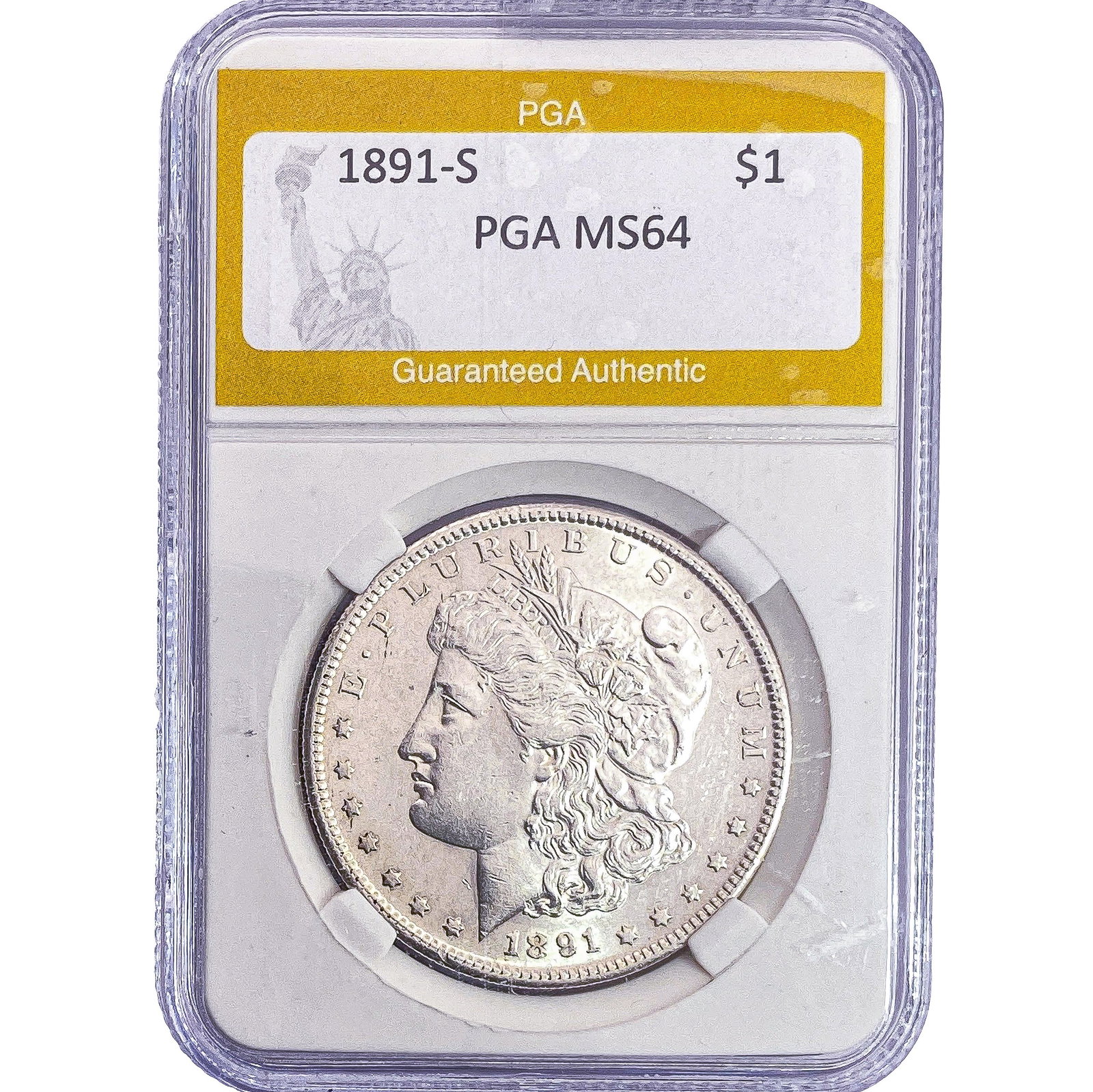 1891-S Morgan Silver Dollar PGA MS64: 1891-S Morgan Silver Dollar PGA MS64