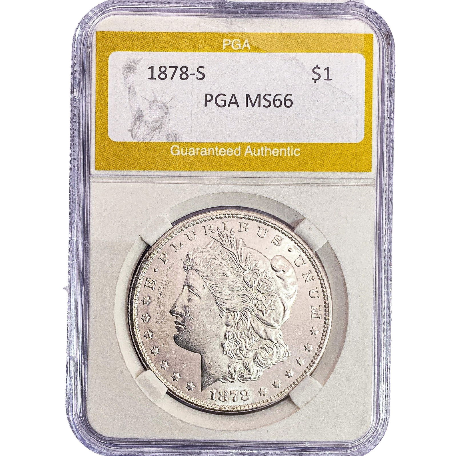 1878-S Morgan Silver Dollar PGA MS66: 1878-S Morgan Silver Dollar PGA MS66