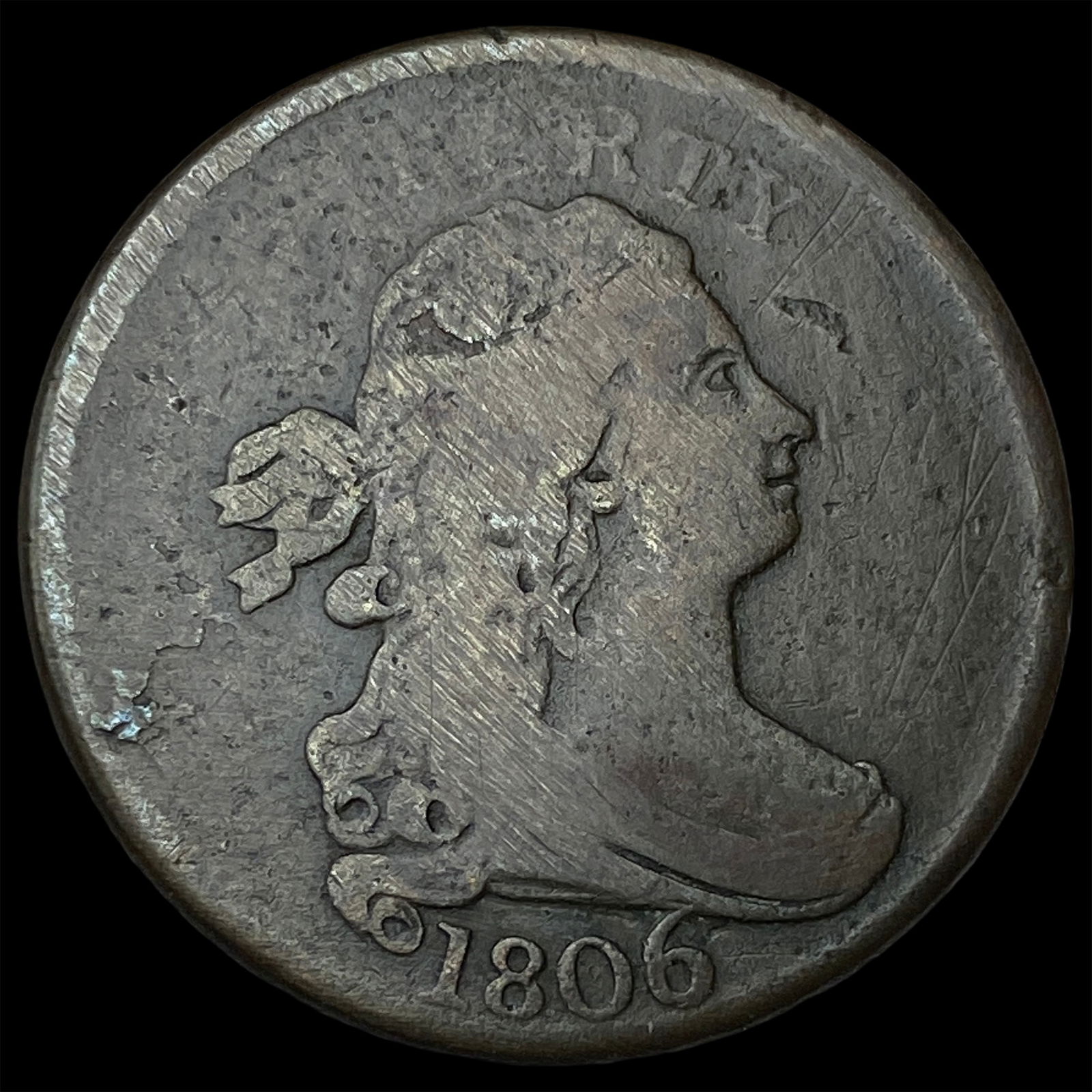 1806 Draped Bust Half Cent NICELY CIRCULATED (1 of 2)