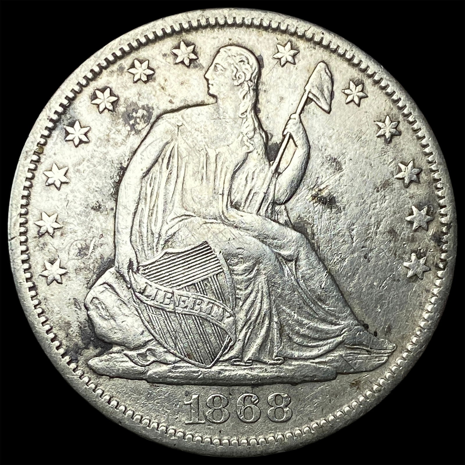 1868-S Silver Seated Liberty Half Dollar HIGH GRADE (1 of 2)