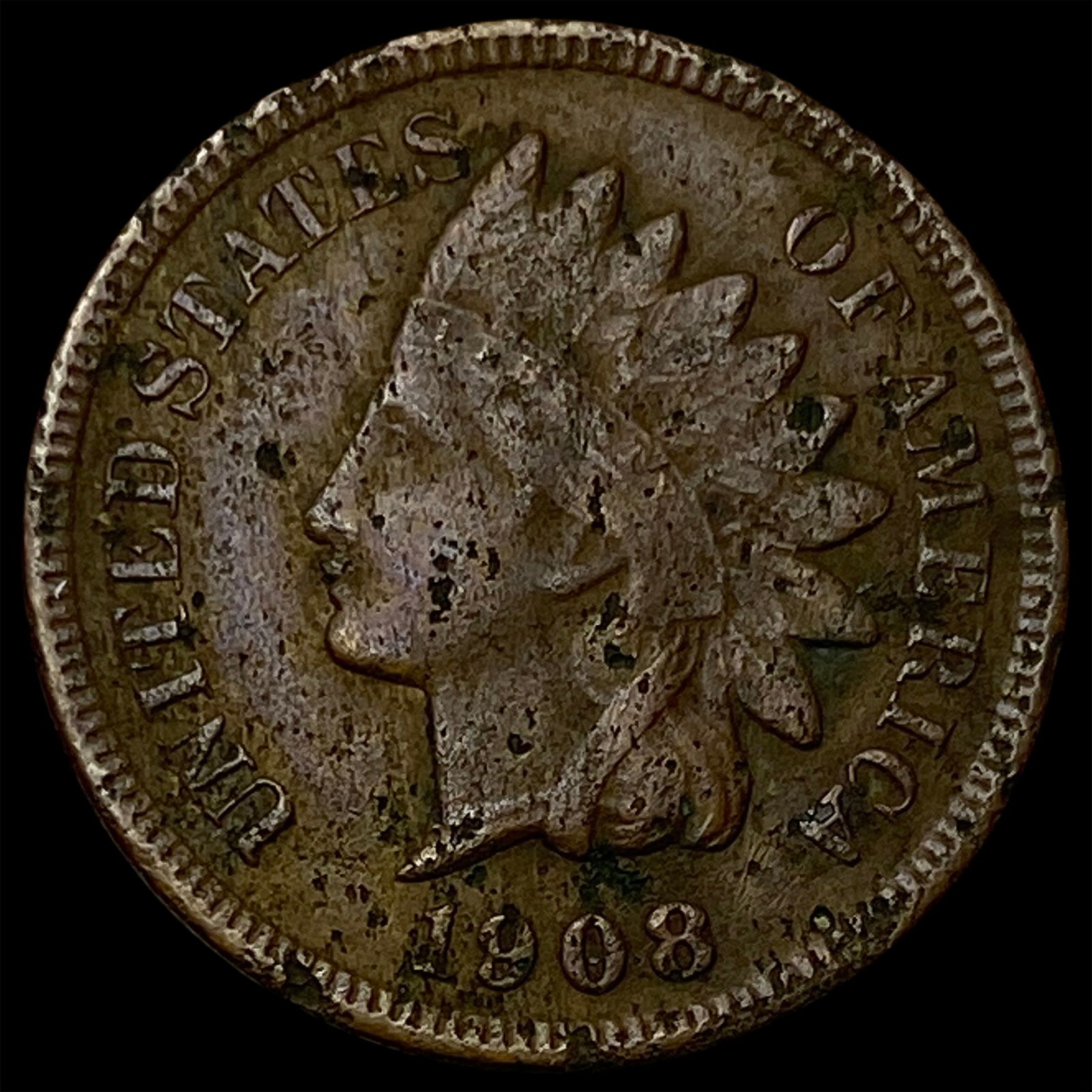 1908-S Indian Head Cent HIGH GRADE (1 of 2)