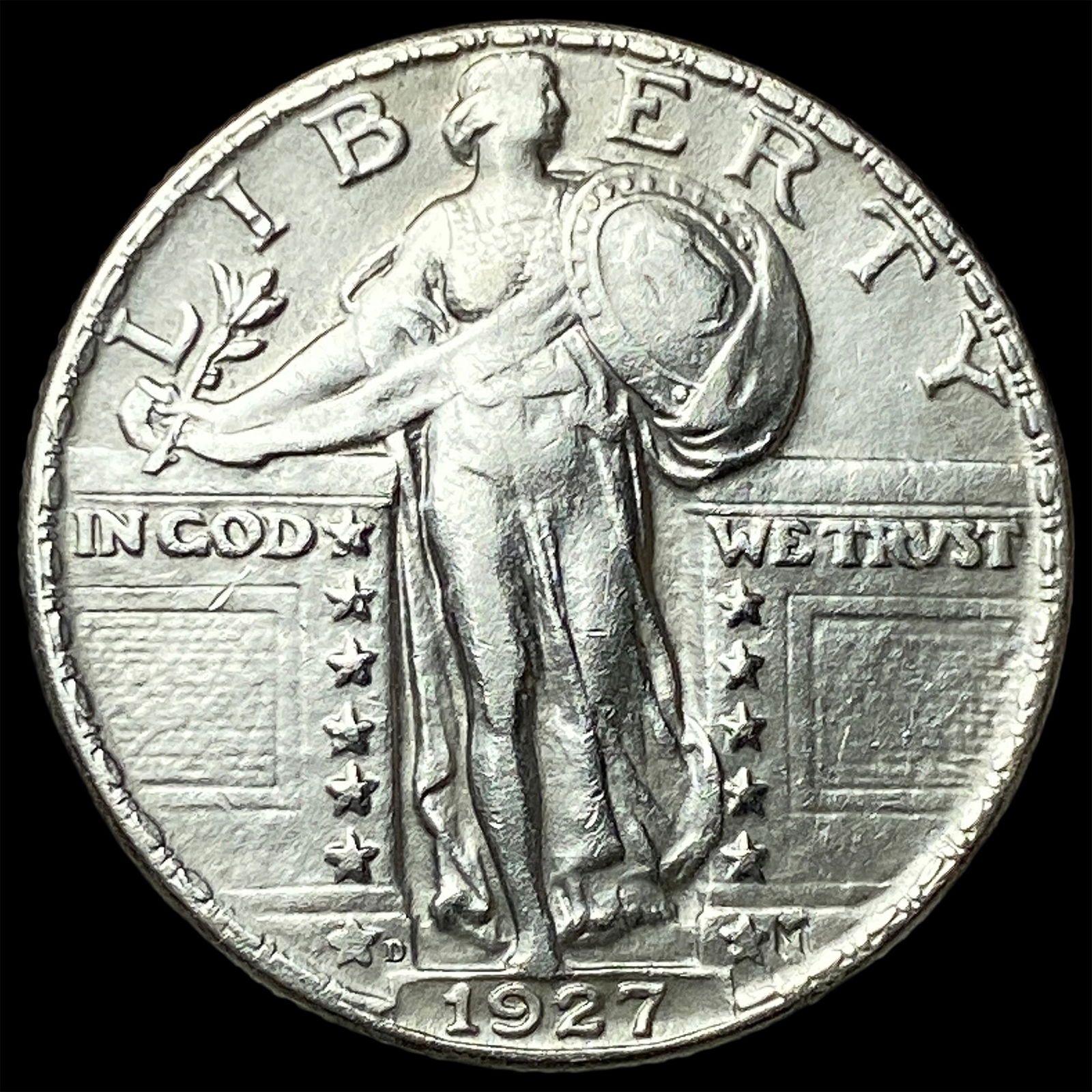 1927-D Silver Standing Liberty Quarter CLOSELY UNCIRCULATED: 1927-D Silver Standing Liberty Quarter CLOSELY UNCIRCULATED