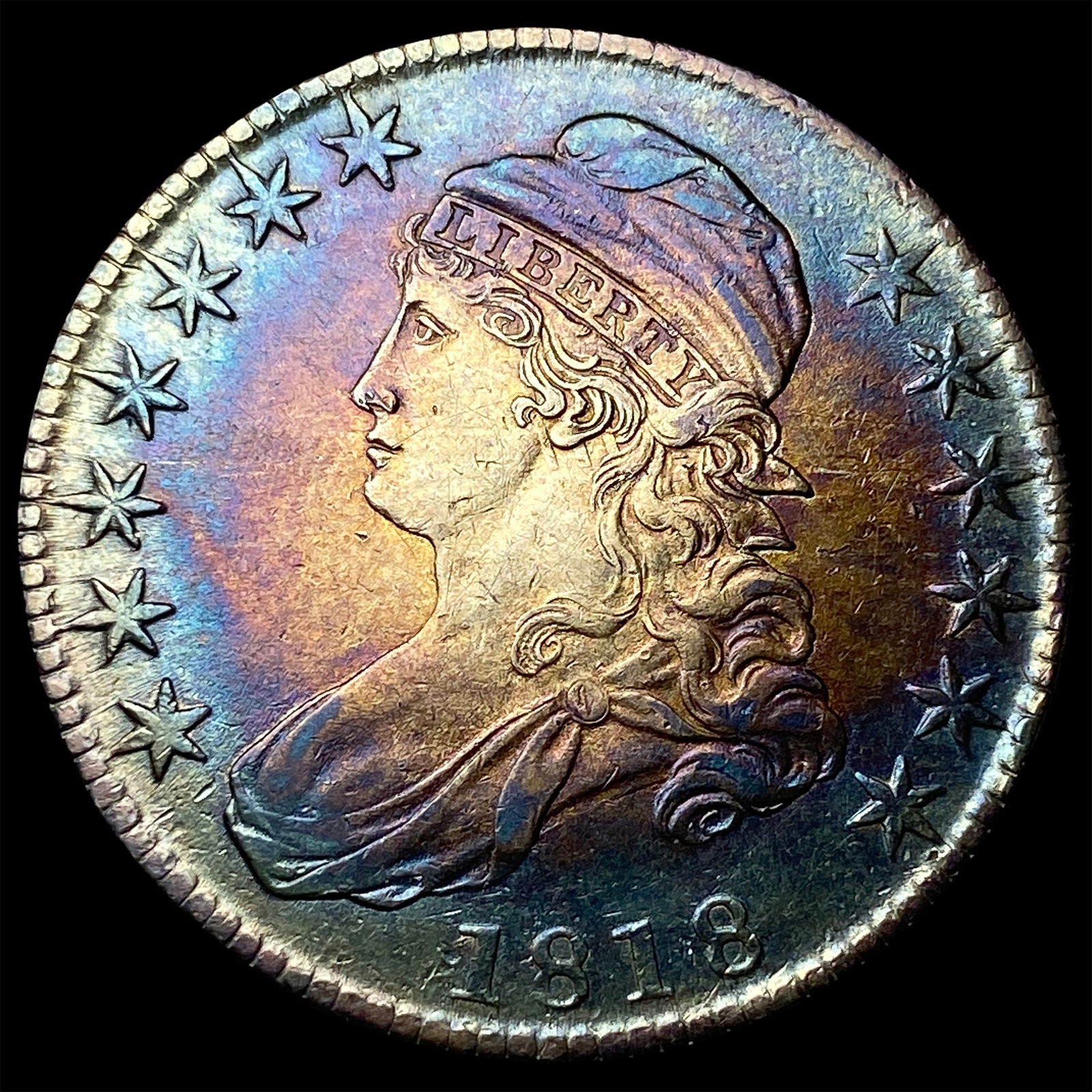 1818 Silver Capped Bust Half Dollar CLOSELY UNCIRCULATED (1 of 2)