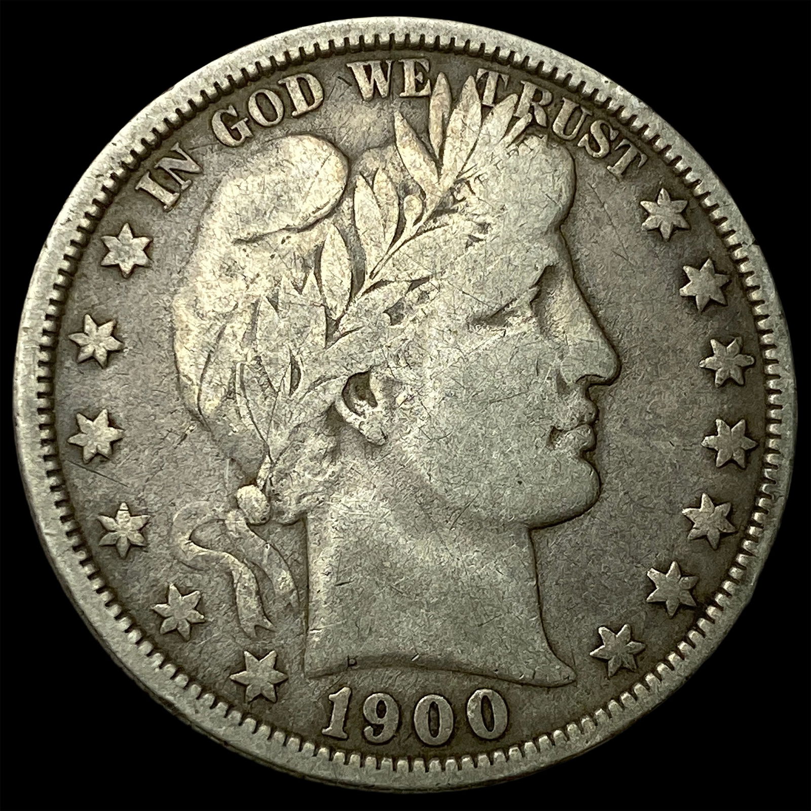 1900-O Silver Barber Half Dollar ABOUT UNCIRCULATED (1 of 2)
