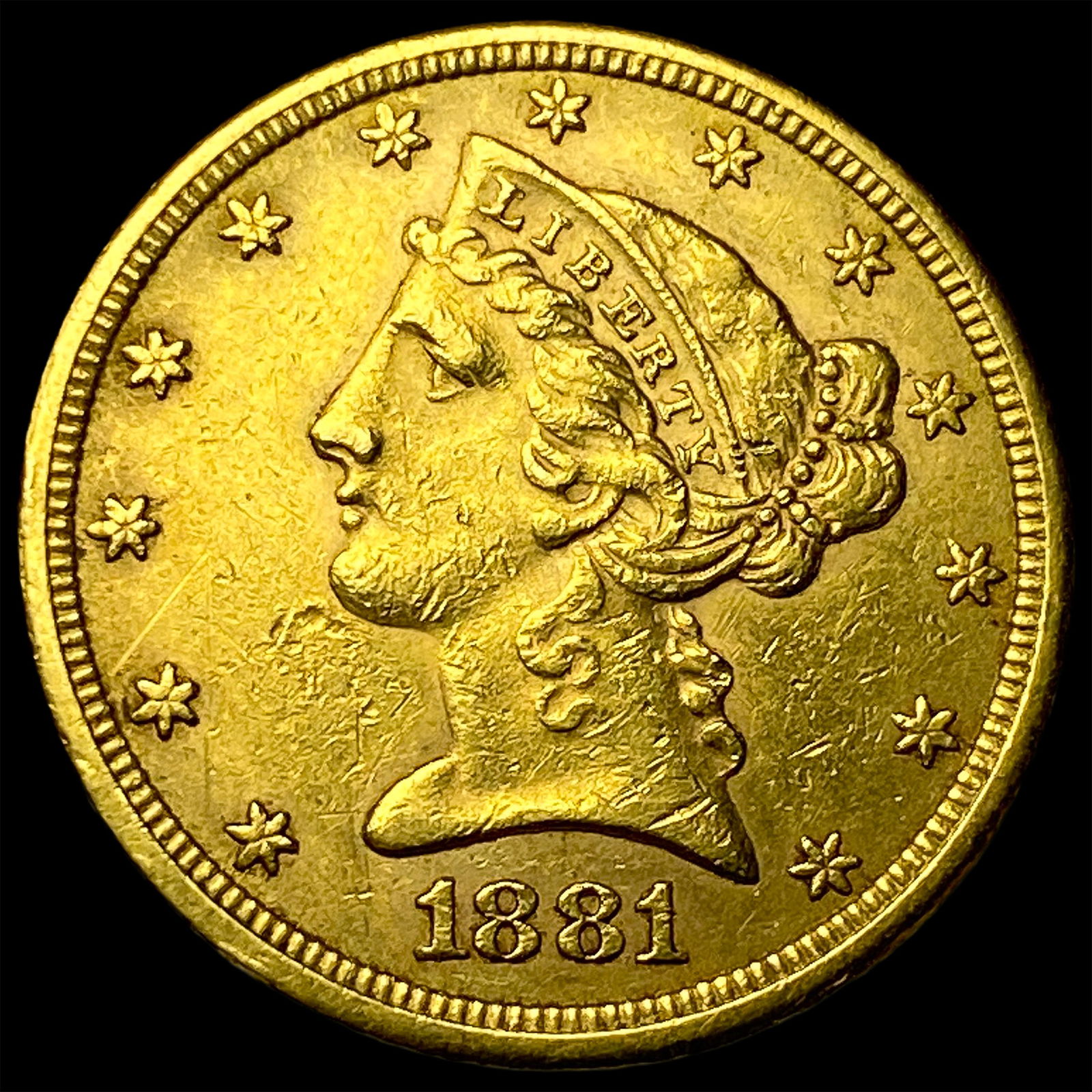 1881 Liberty Head Half Eagle $5 Gold CLOSELY UNCIRCULATED (1 of 2)