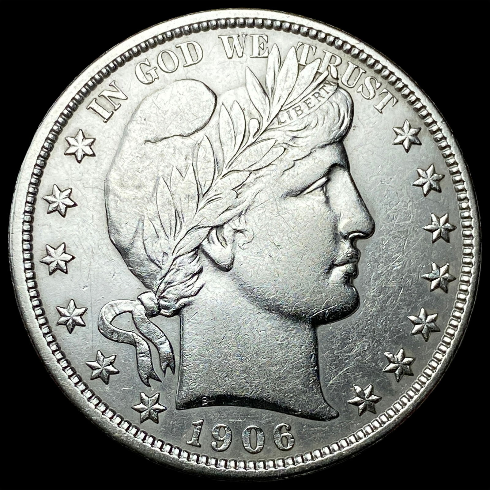 1906-O Silver Barber Half Dollar CLOSELY UNCIRCULATED: 1906-O Silver Barber Half Dollar CLOSELY UNCIRCULATED