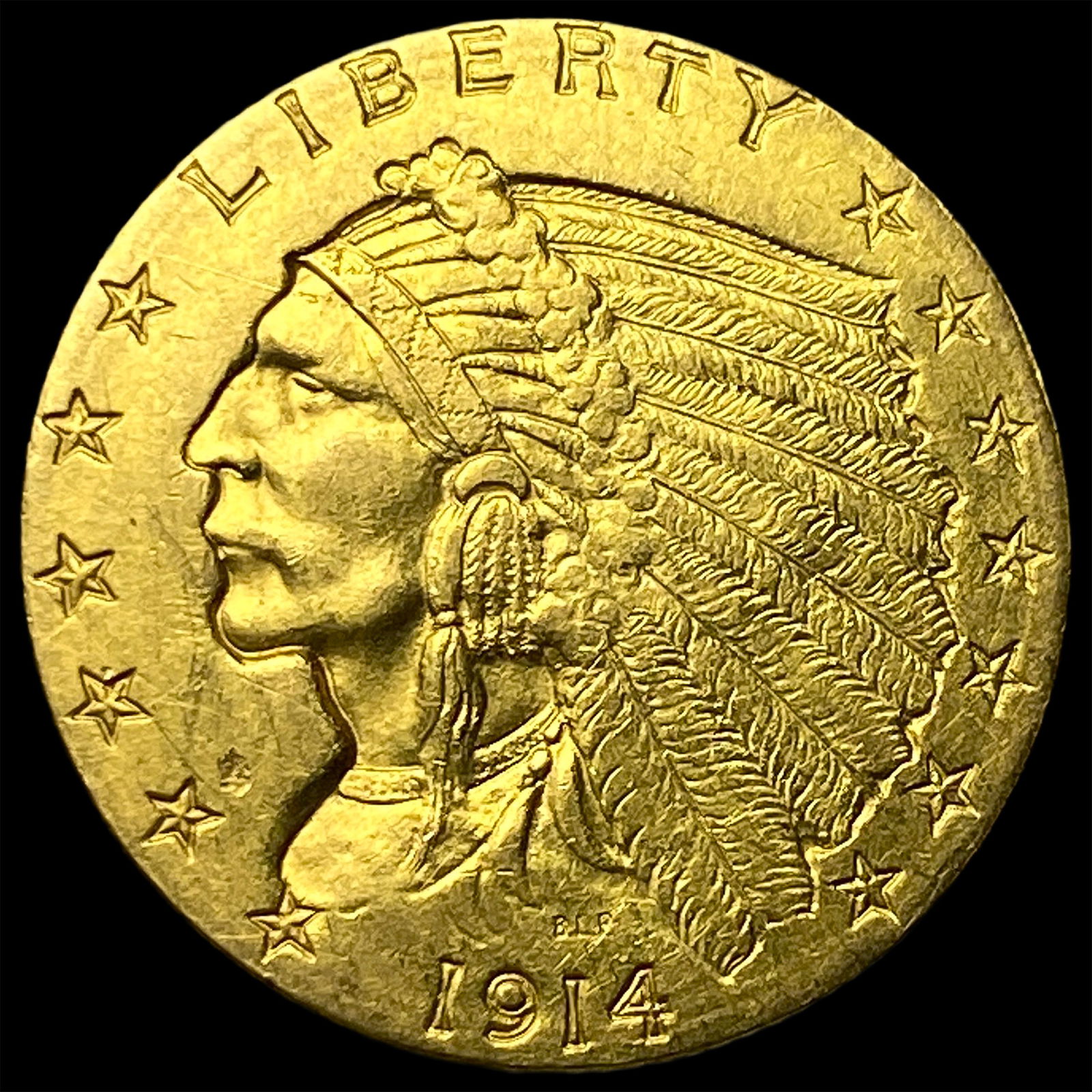 1914 Indian Head Gold $2.50 Quarter Eagle CLOSELY UNCIRCULATED (1 of 2)