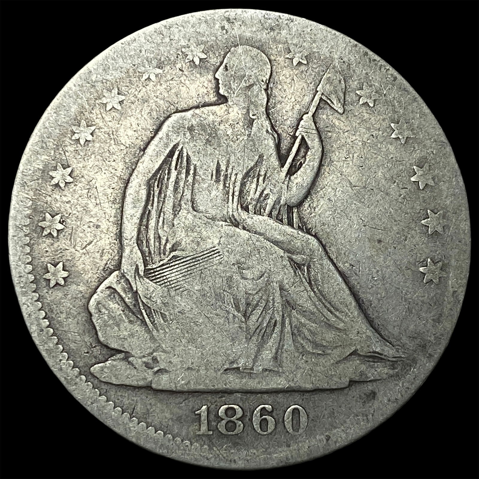 1860 Seated Liberty Half Dollar NICELY CIRCULATED (1 of 2)