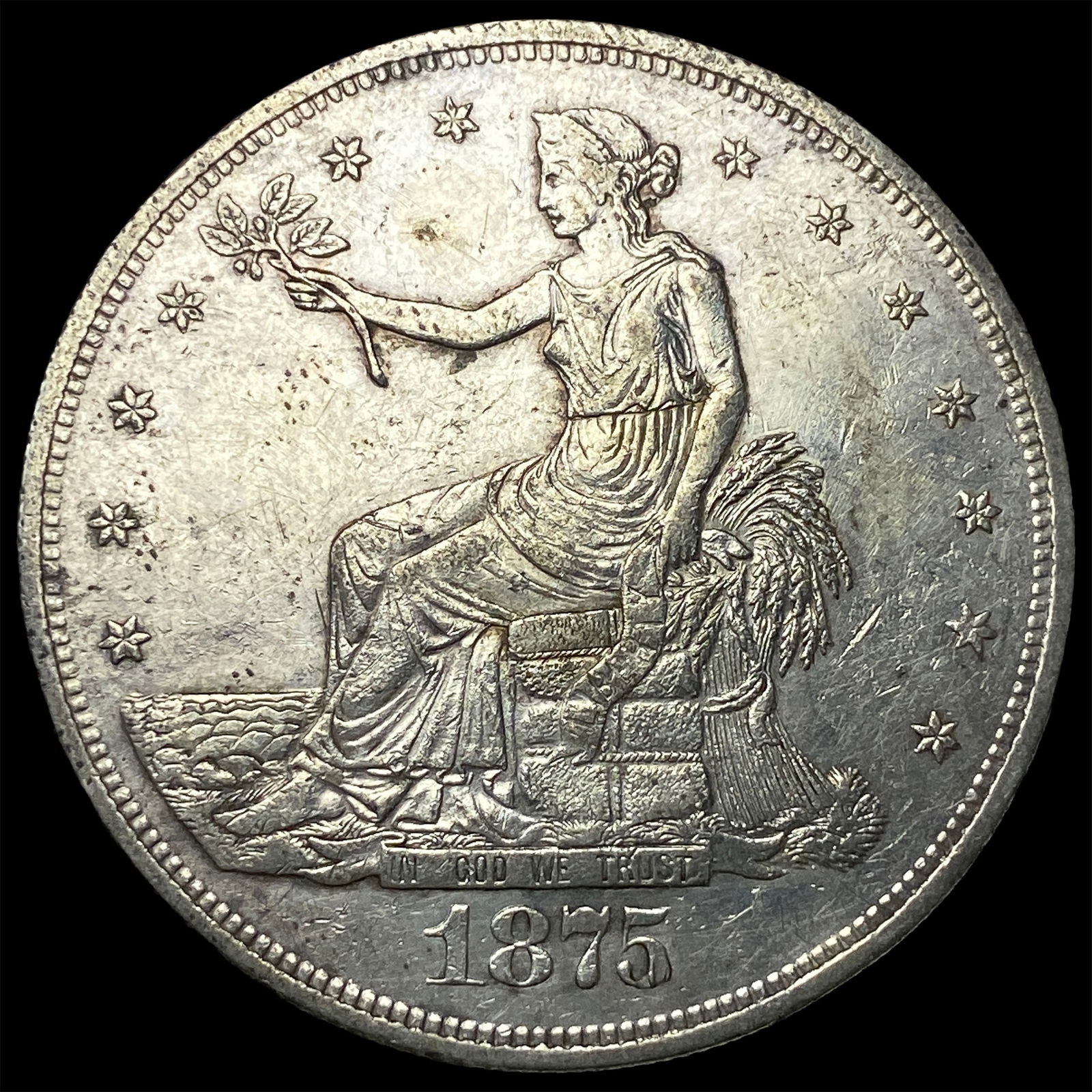 1875-CC Silver Trade Dollar UNCIRCULATED (1 of 2)