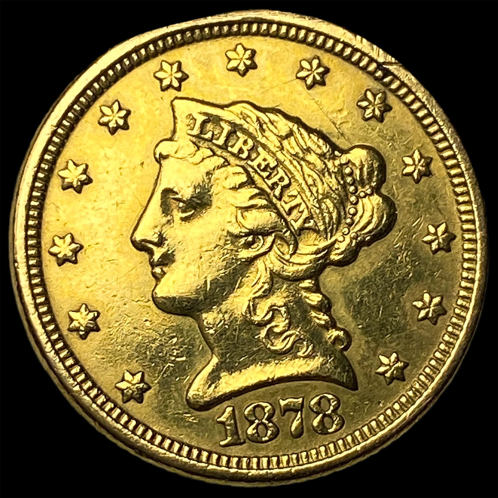 1878 Liberty Head Quarter Eagle $2.50 Gold CLOSELY UNCIRCULATED (1 of 2)