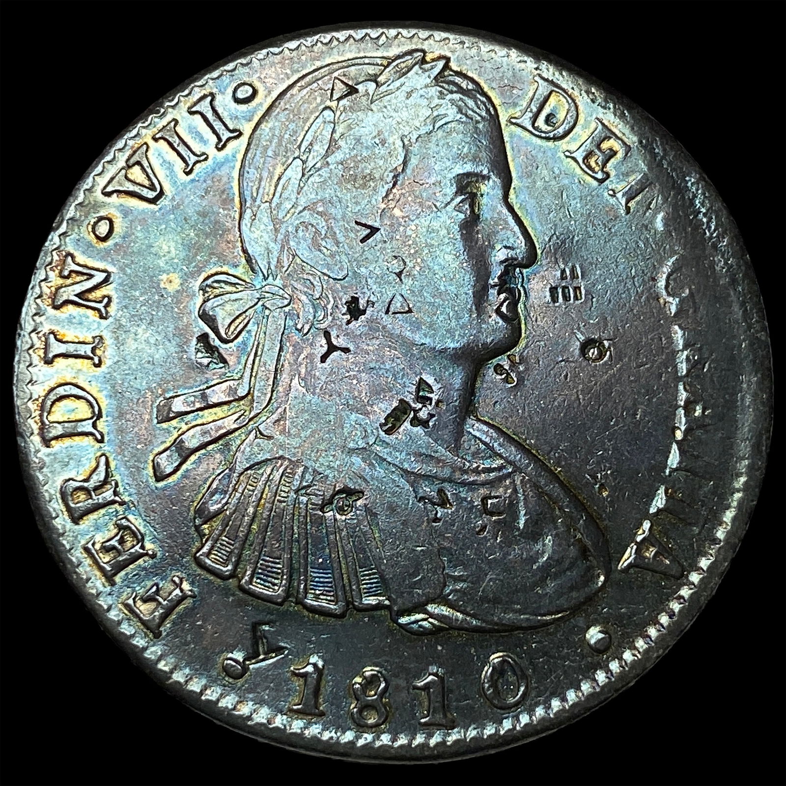1810 Mexico Silver 8 Reales Chopmarked HIGH GRADE: 1810 Mexico Silver 8 Reales Chopmarked HIGH GRADE