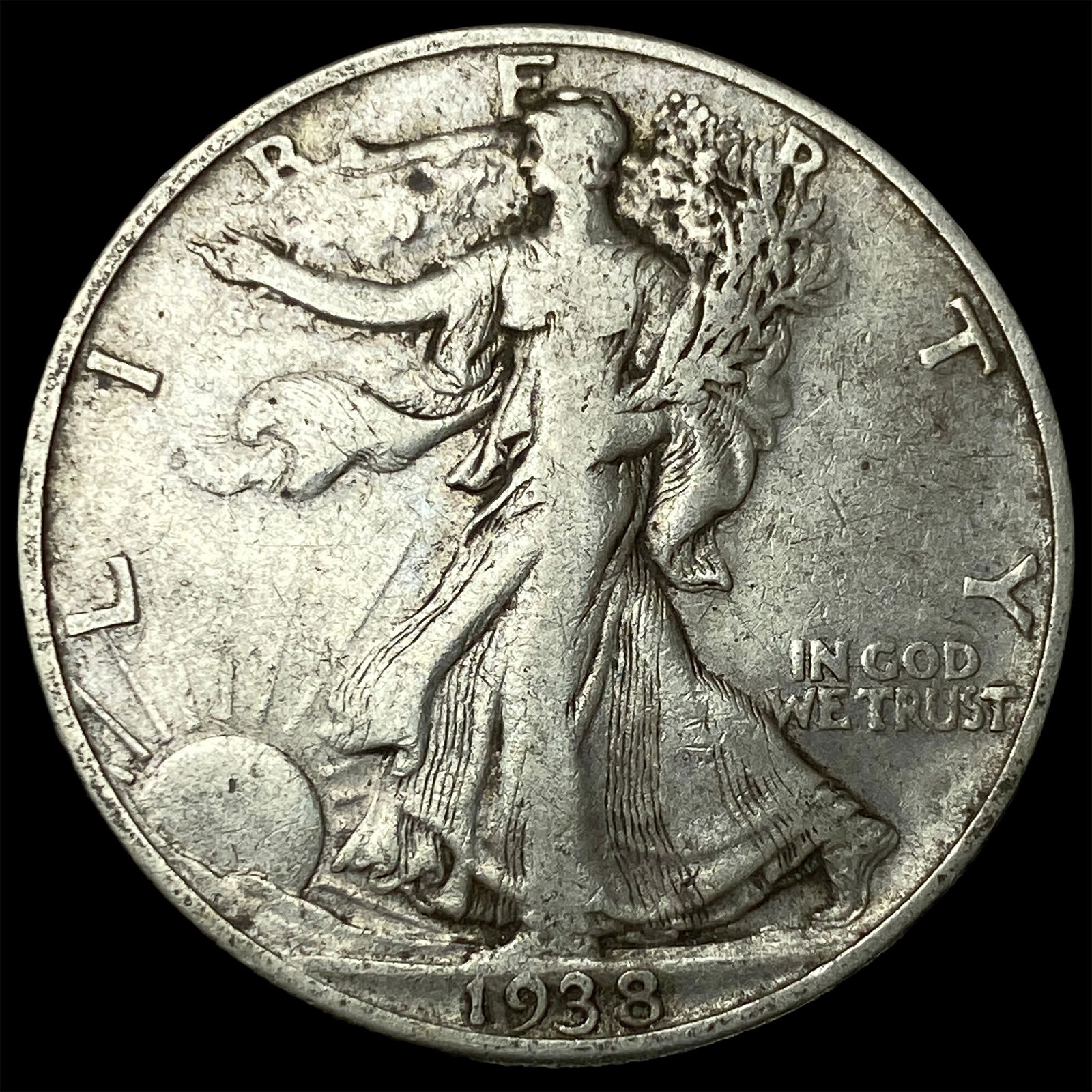 1938-D Silver Walking Liberty Half Dollar ABOUT UNCIRCULATED (1 of 2)