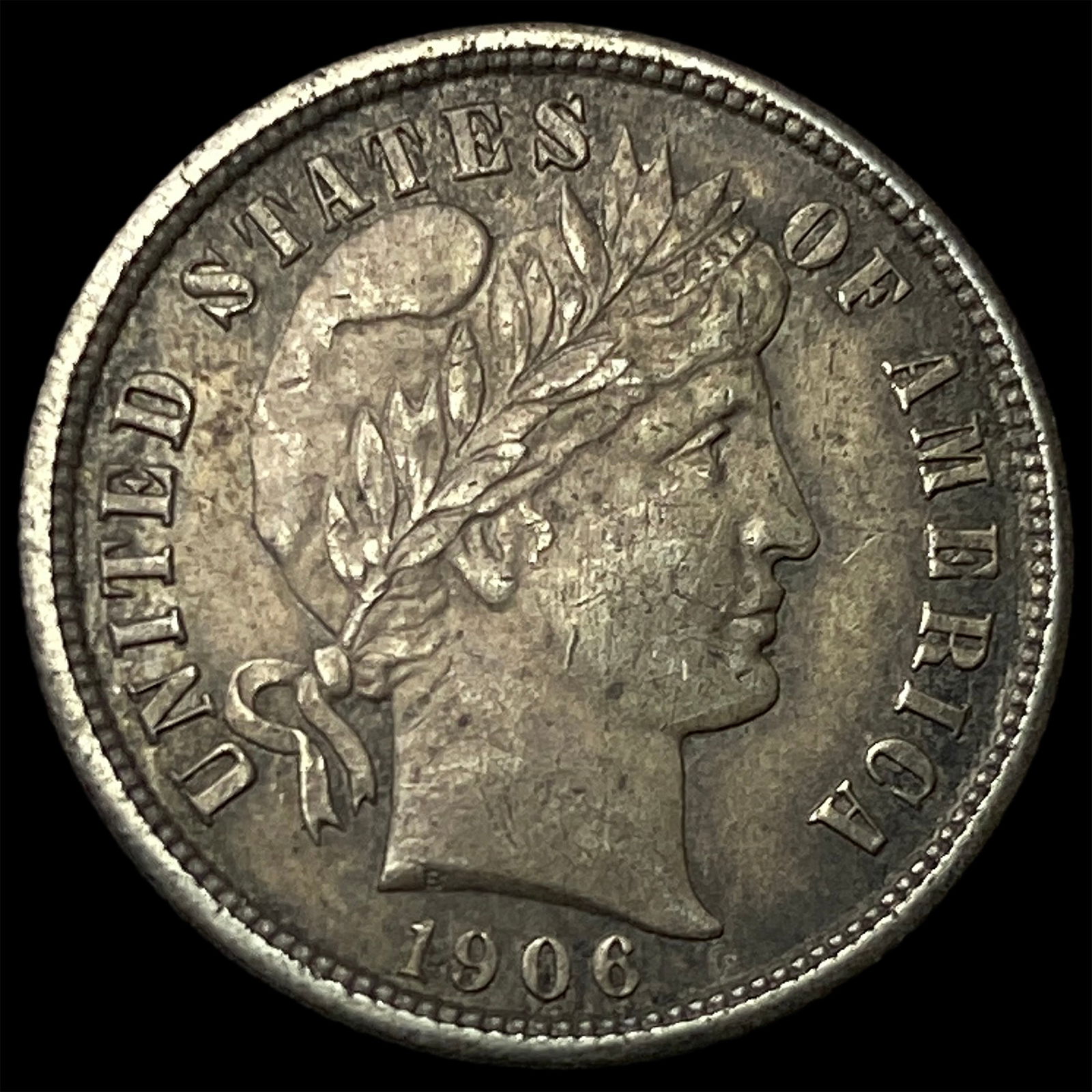 1906 Silver Barber Dime CLOSELY UNCIRCULATED: 1906 Silver Barber Dime CLOSELY UNCIRCULATED