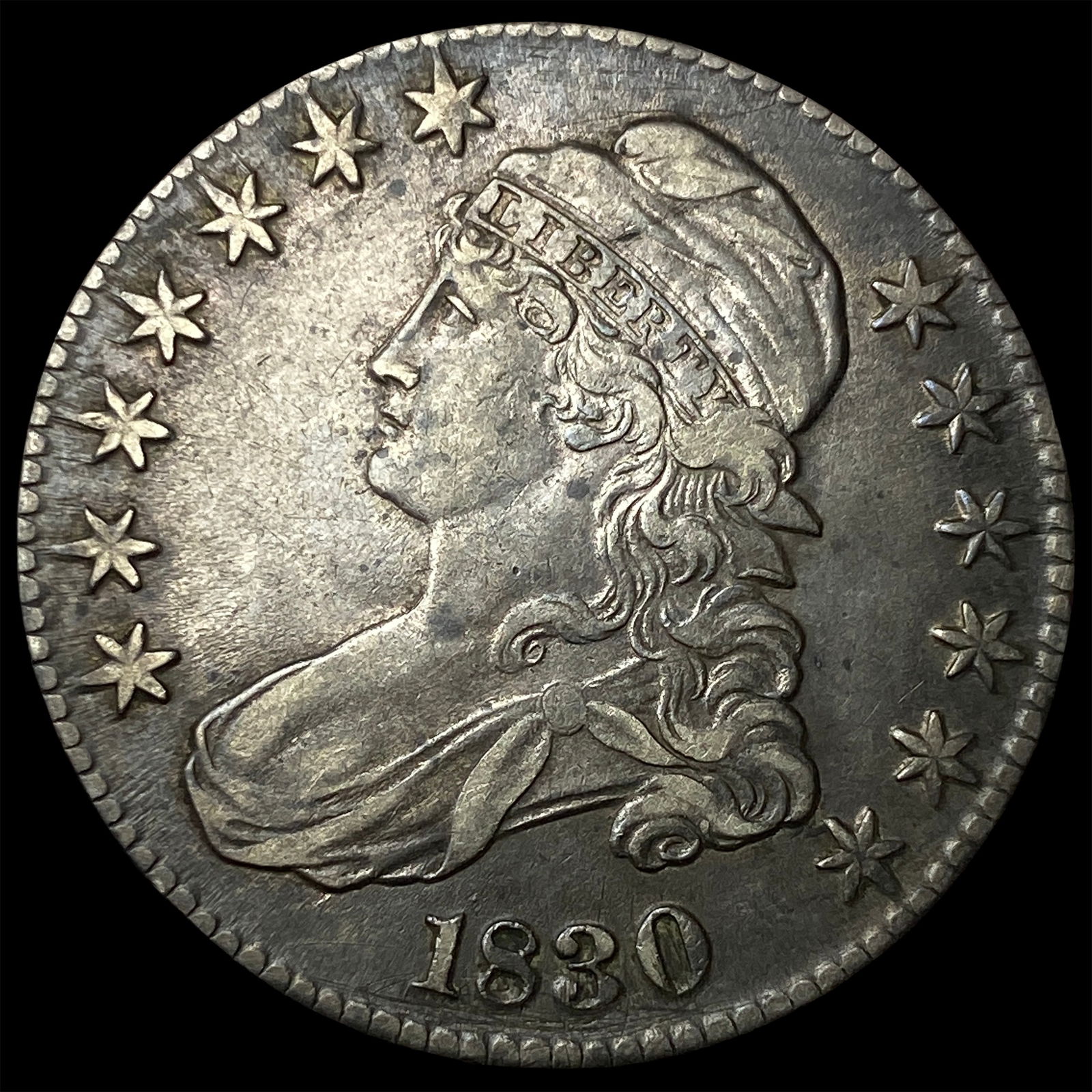 1830 Capped Bust Half Dollar NEARLY UNCIRCULATED: 1830 Capped Bust Half Dollar NEARLY UNCIRCULATED
