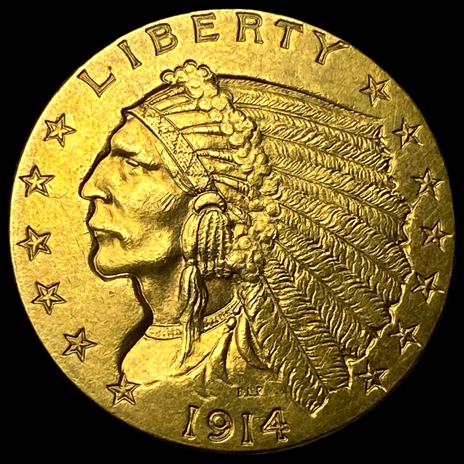 1914 Indian Head $2.5 Gold Quarter Eagle CLOSELY UNCIRCULATED (1 of 2)