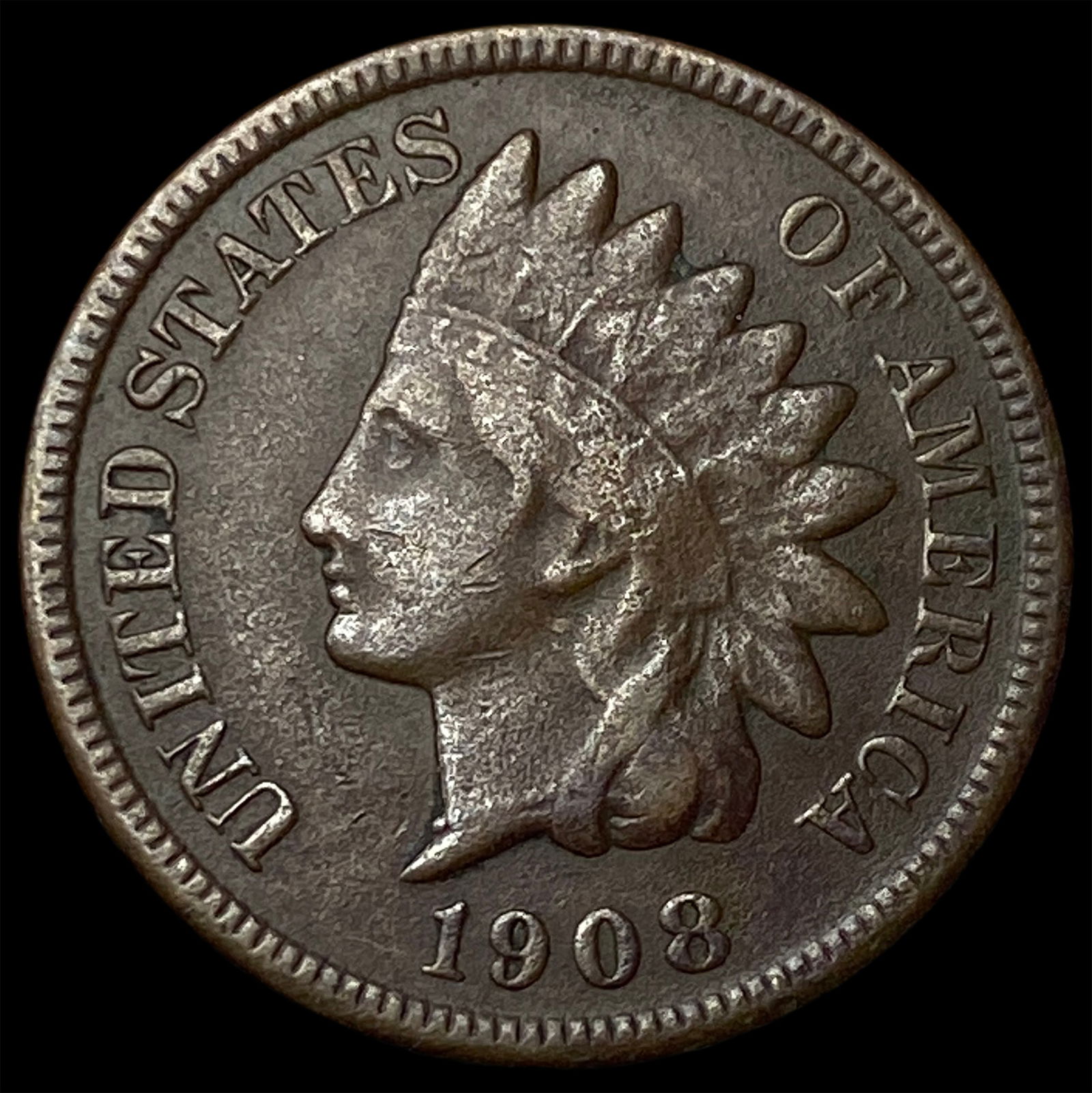 1908-S Indian Head Cent ABOUT UNCIRCULATED: 1908-S Indian Head Cent ABOUT UNCIRCULATED