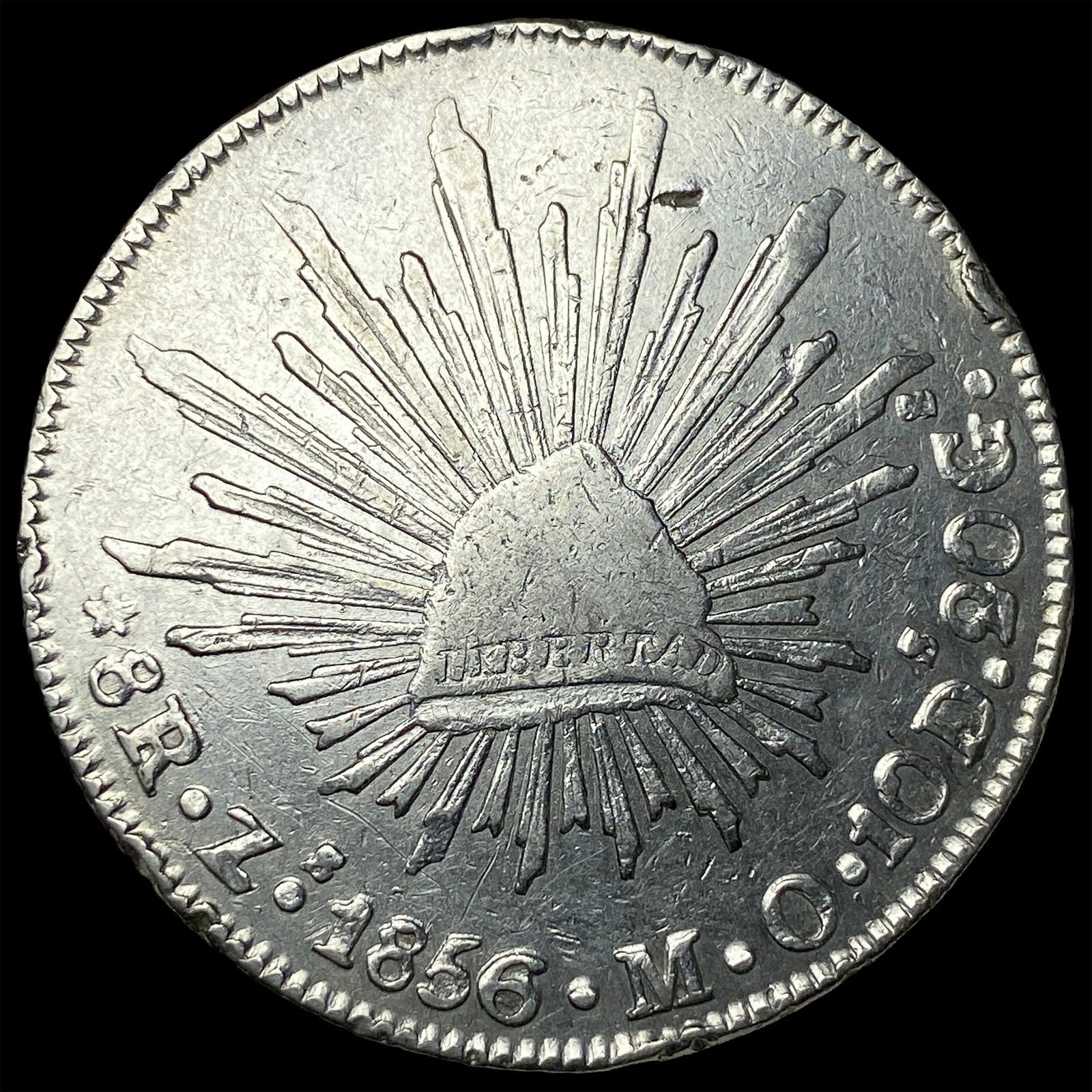 1856 Mexico Silver 8 Reales CLOSELY UNCIRCULATED: 1856 Mexico Silver 8 Reales CLOSELY UNCIRCULATED