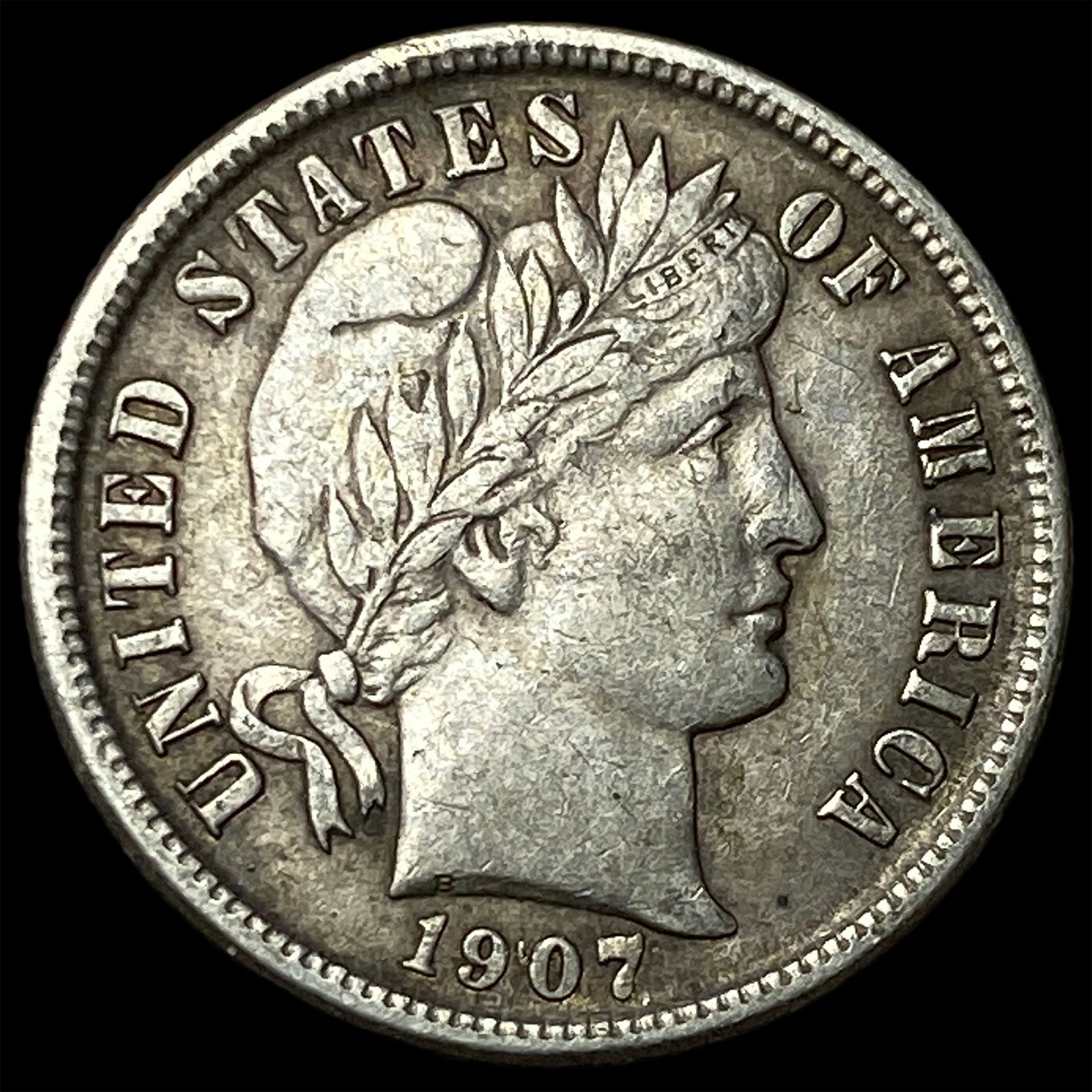 1907-O Silver Barber Dime CLOSELY UNCIRCULATED: 1907-O Silver Barber Dime CLOSELY UNCIRCULATED