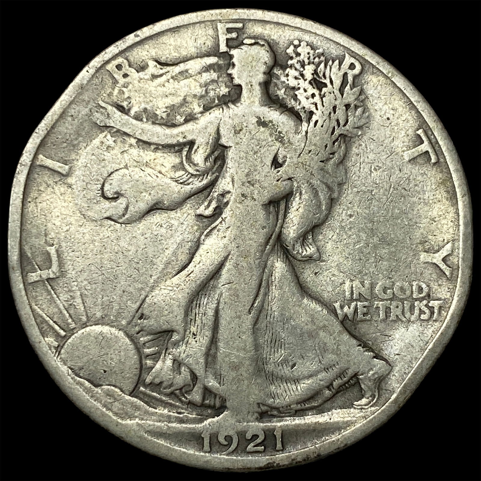 1921-D Silver Walking Liberty Half Dollar HIGH GRADE (1 of 2)