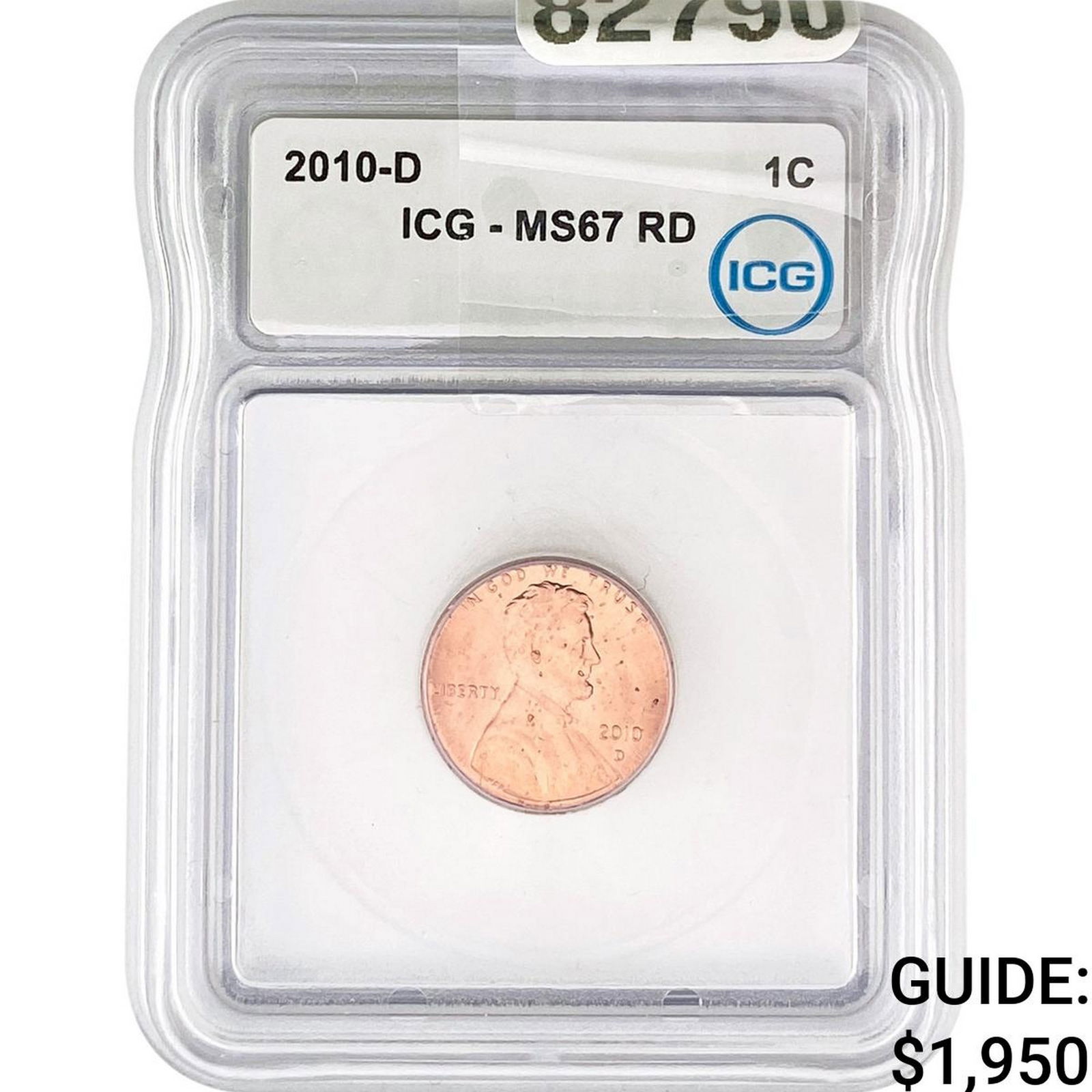 2010-D Lincoln Shield Penny ICG MS67 RD: 2010-D Lincoln Shield Penny ICG MS67 RD