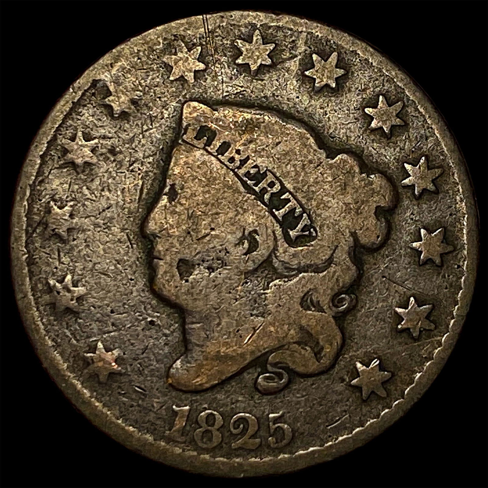 1825 Coronet Head Large Cent NICELY CIRCULATED (1 of 2)