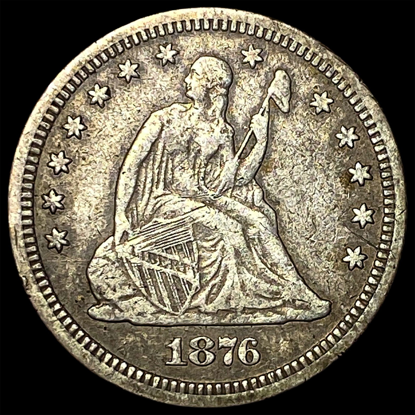 1876-CC Silver Quarter Dollar NEARLY UNCIRCULATED (1 of 2)