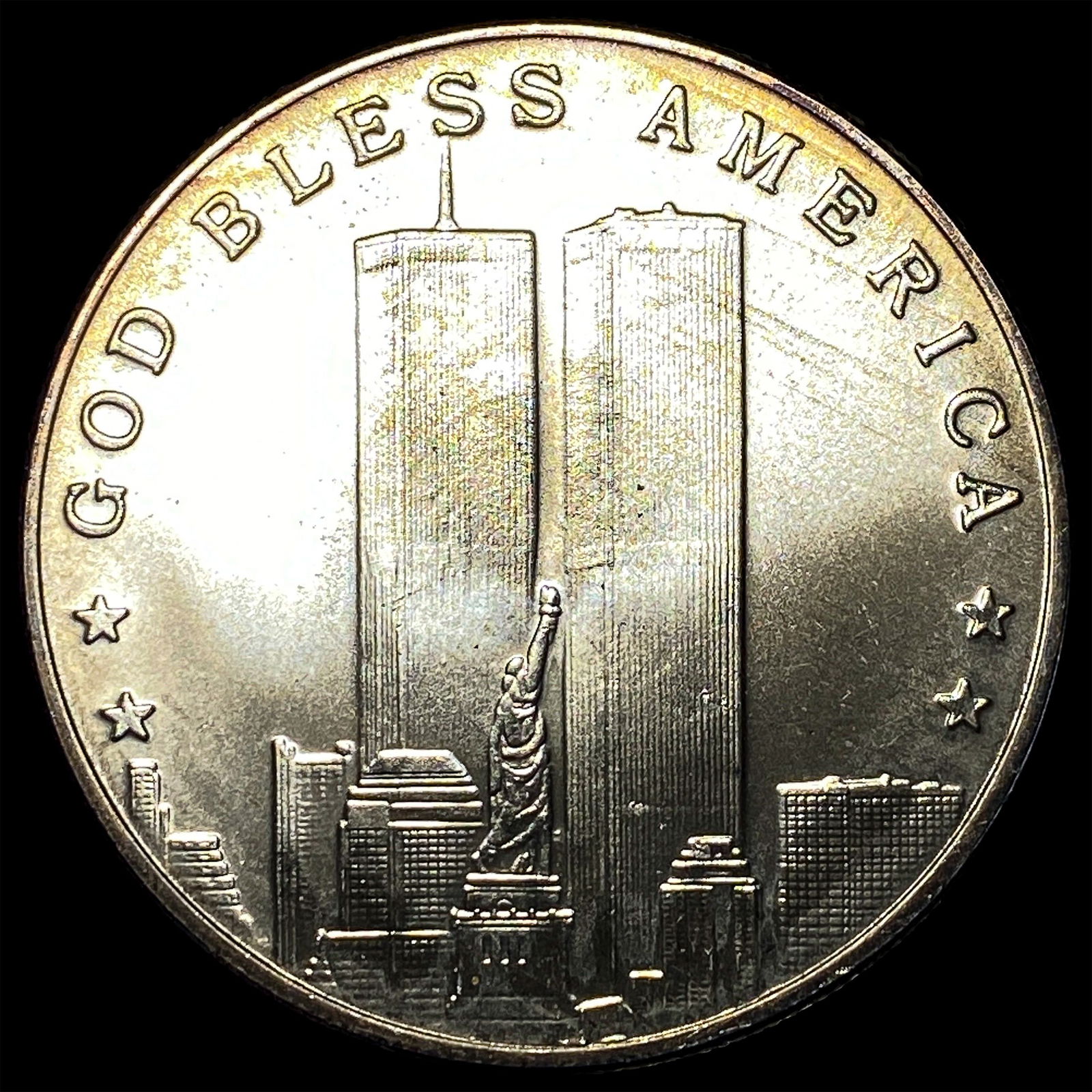 This is a 1 oz Silver September 11 2001 Commemorative Round. GEM BU: This is a 1 oz Silver September 11 2001 Commemorative Round. GEM BU