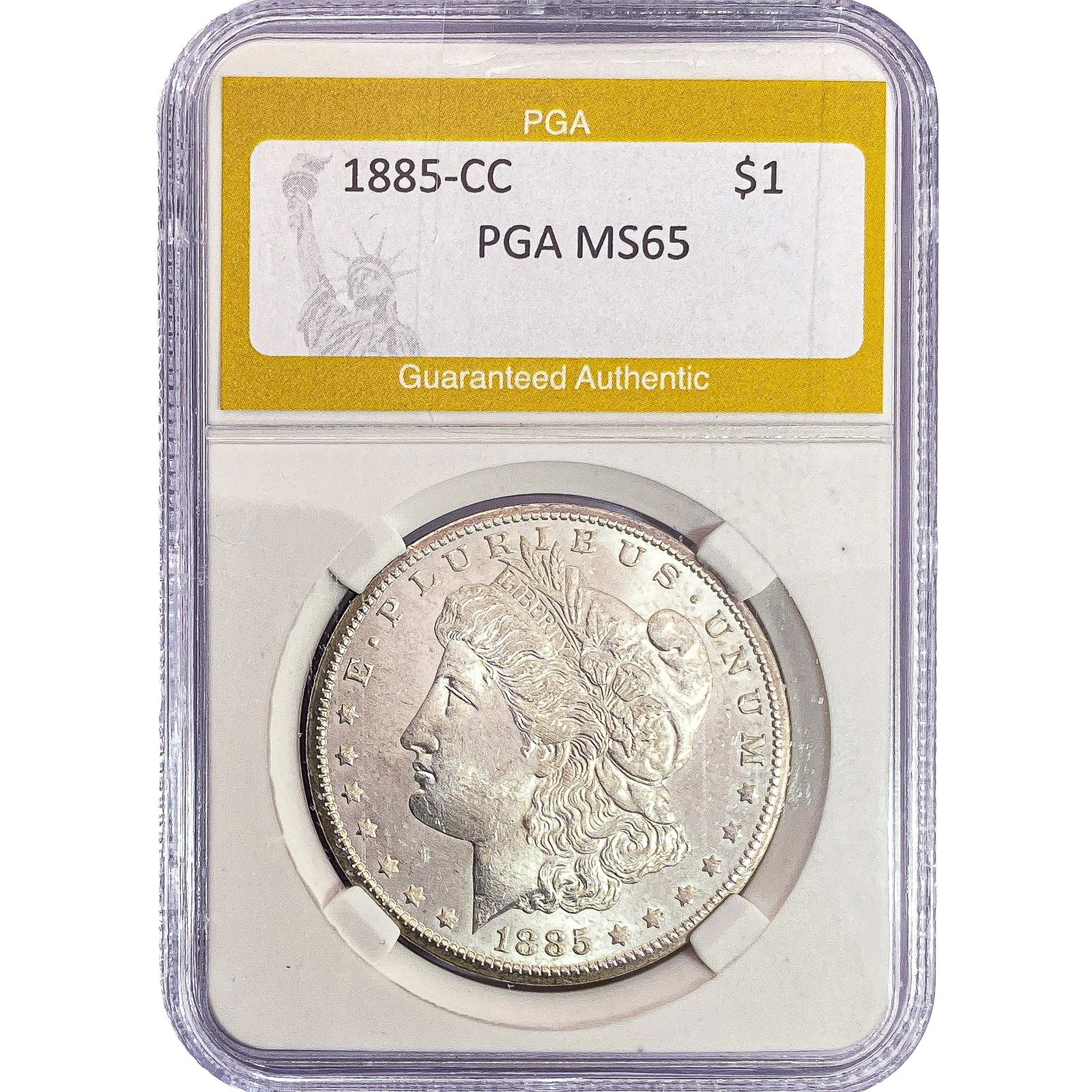 1885-CC Morgan Silver Dollar PGA MS65: 1885-CC Morgan Silver Dollar PGA MS65