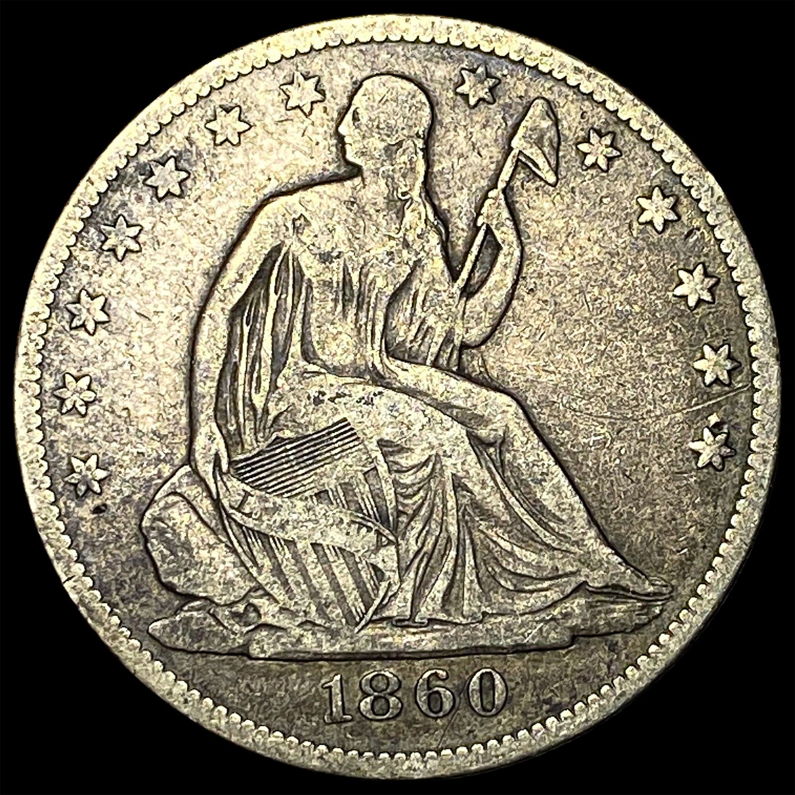 1860-O Silver Half Dollar LIGHTLY CIRCULATED: 1860-O Silver Half Dollar LIGHTLY CIRCULATED