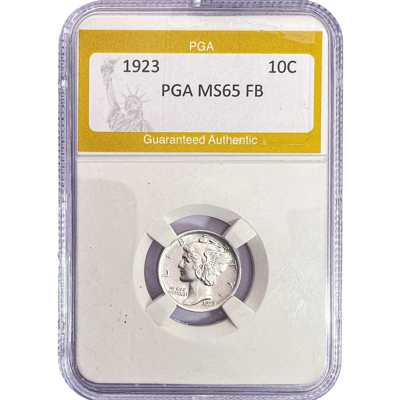 1923 Mercury Silver Dime PGA MS65 FB: 1923 Mercury Silver Dime PGA MS65 FB
