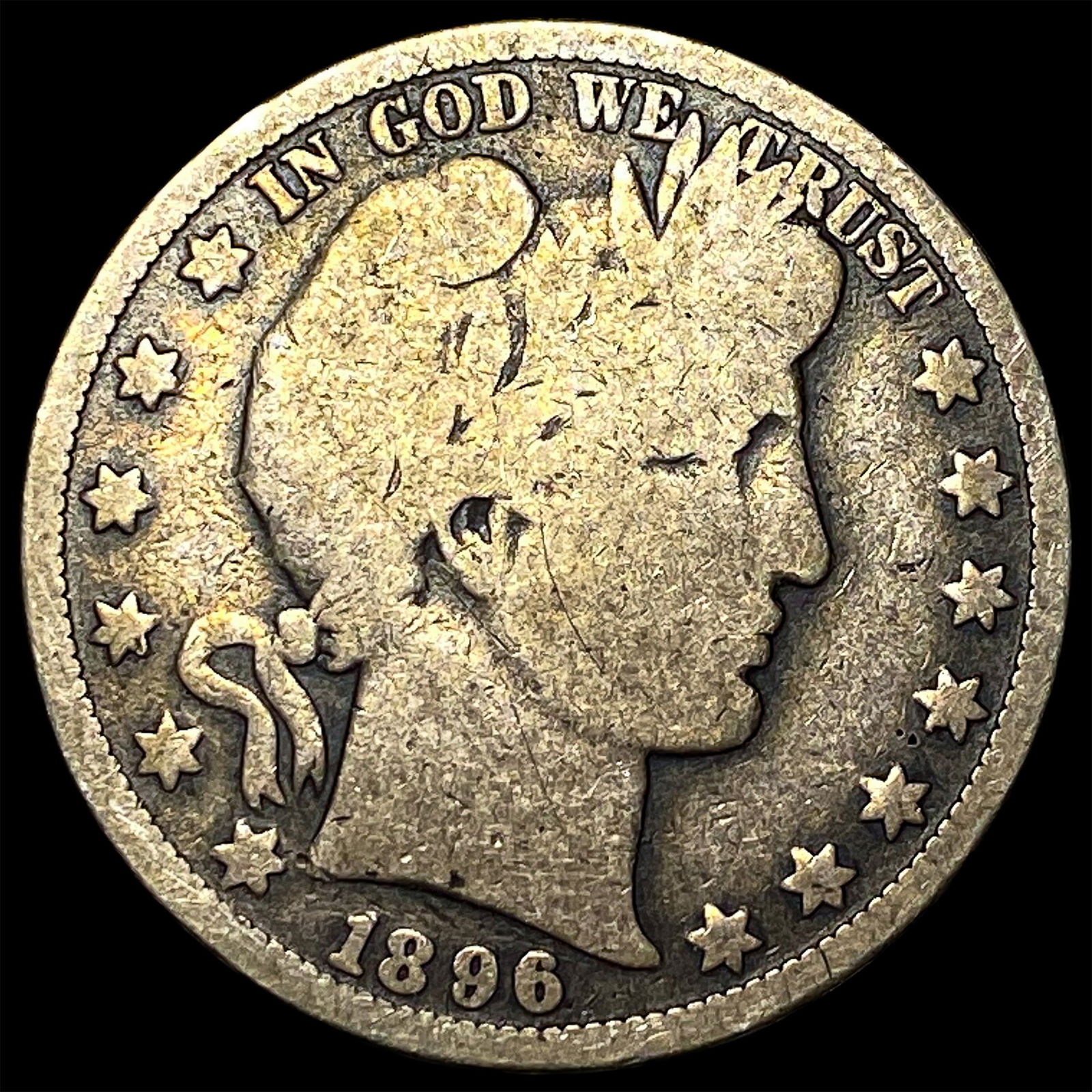 1896-O Silver Barber Half Dollar NICELY CIRCULATED: 1896-O Silver Barber Half Dollar NICELY CIRCULATED