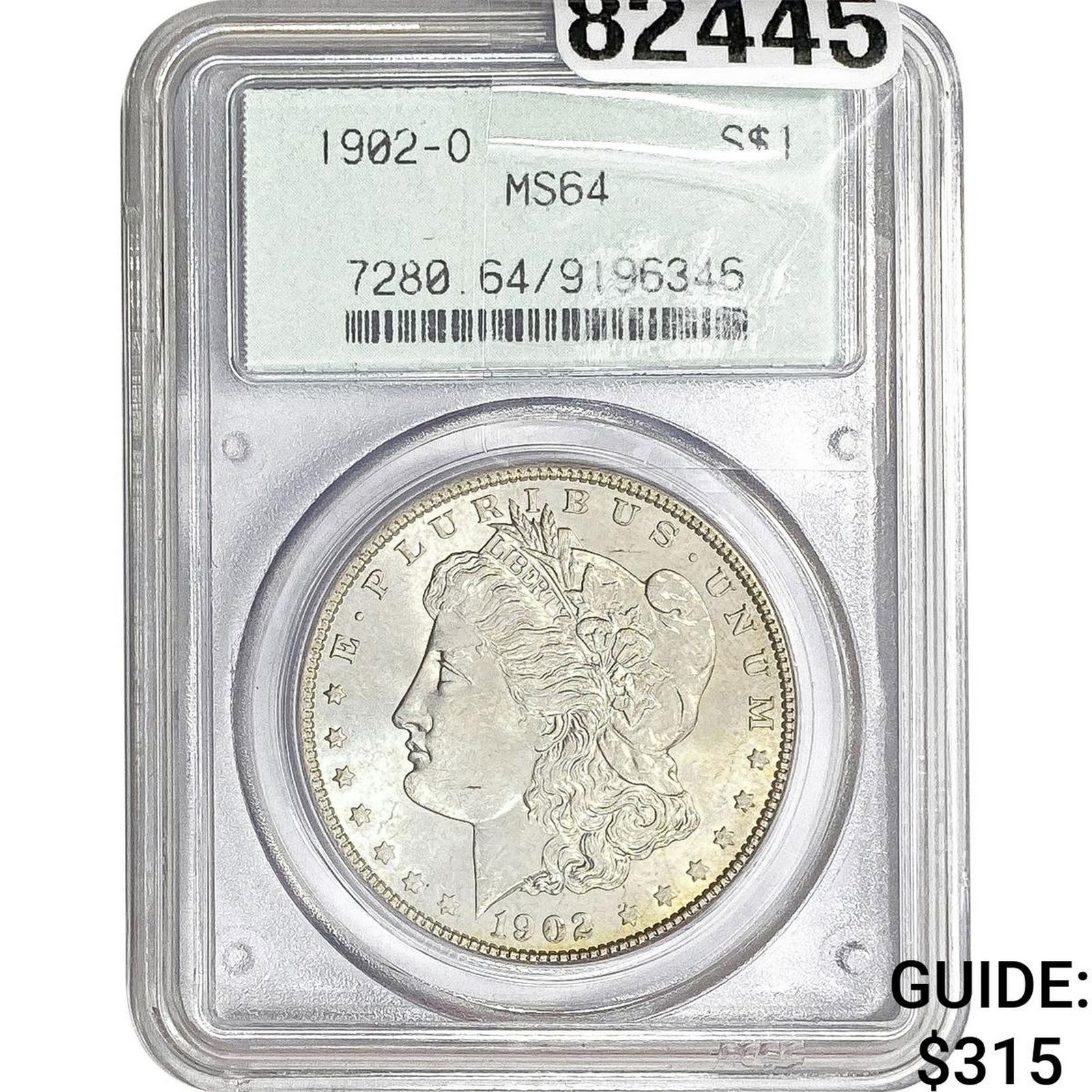 1902-O Morgan Silver Dollar PCGS MS64: 1902-O Morgan Silver Dollar PCGS MS64