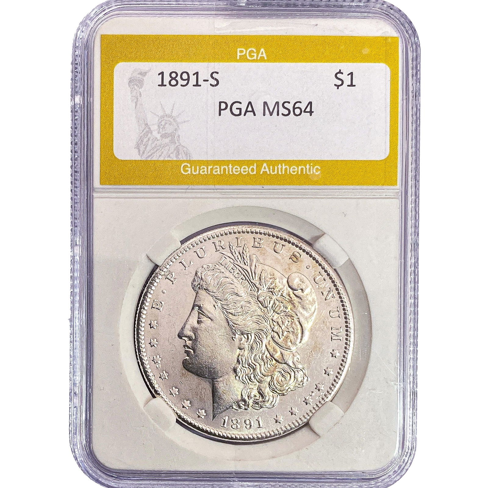 1891-S Morgan Silver Dollar PGA MS64 (1 of 2)