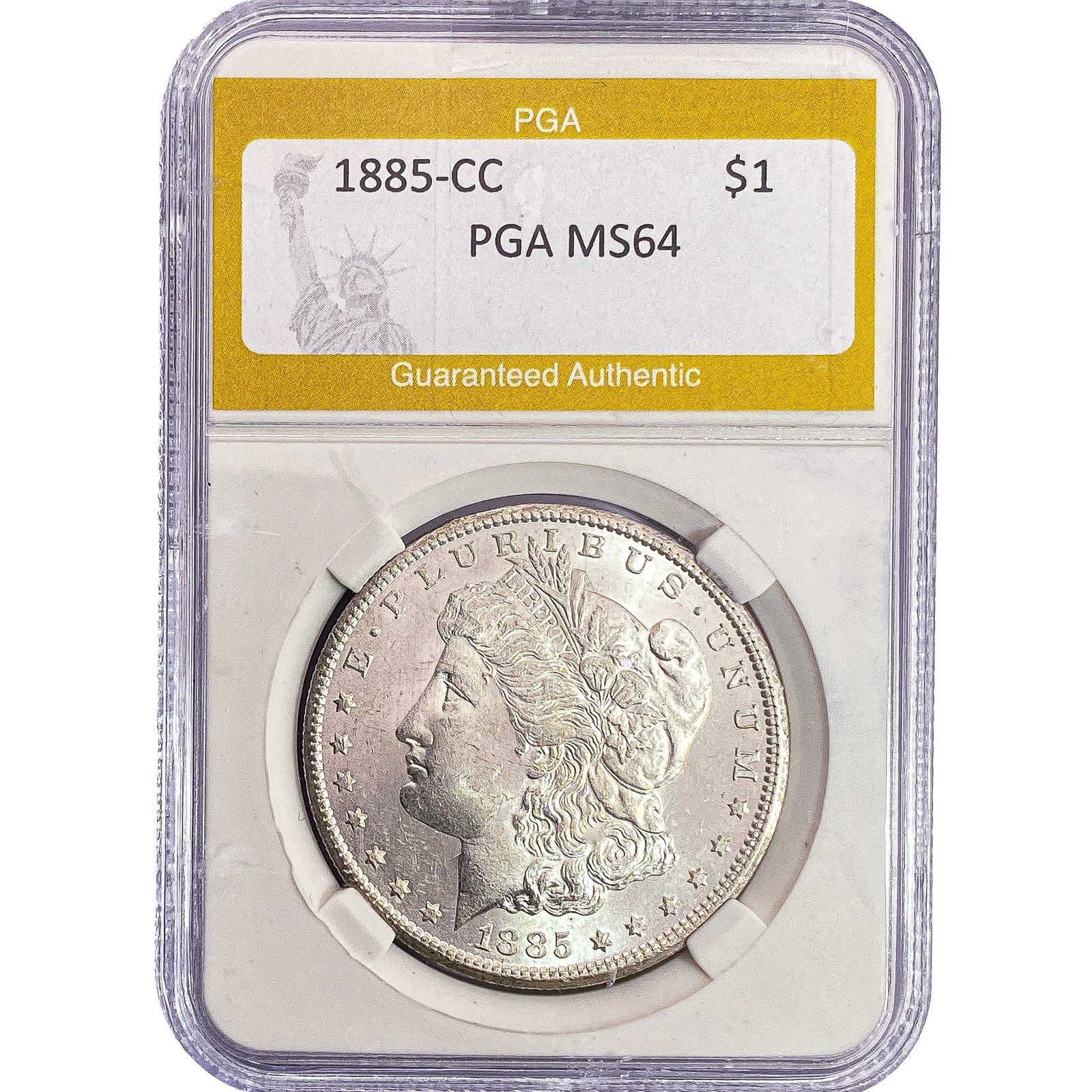 1885-CC Morgan Silver Dollar PGA MS64: 1885-CC Morgan Silver Dollar PGA MS64