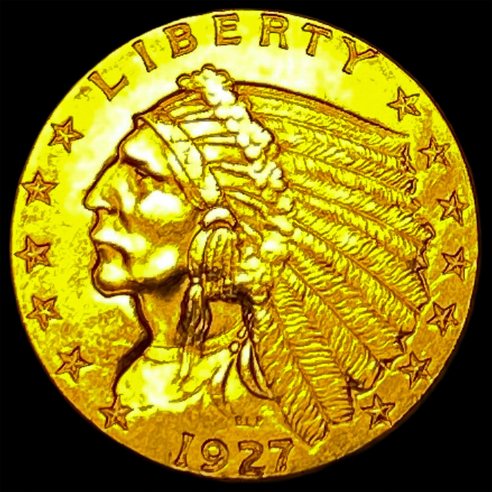 1927 Indian Head Gold $2.50 Quarter Eagle UNCIRCULATED: 1927 Indian Head Gold $2.50 Quarter Eagle UNCIRCULATED