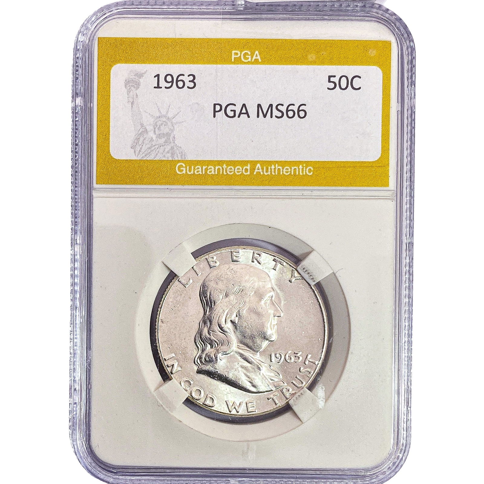 1963 Franklin Half Dollar PGA MS66: 1963 Franklin Half Dollar PGA MS66