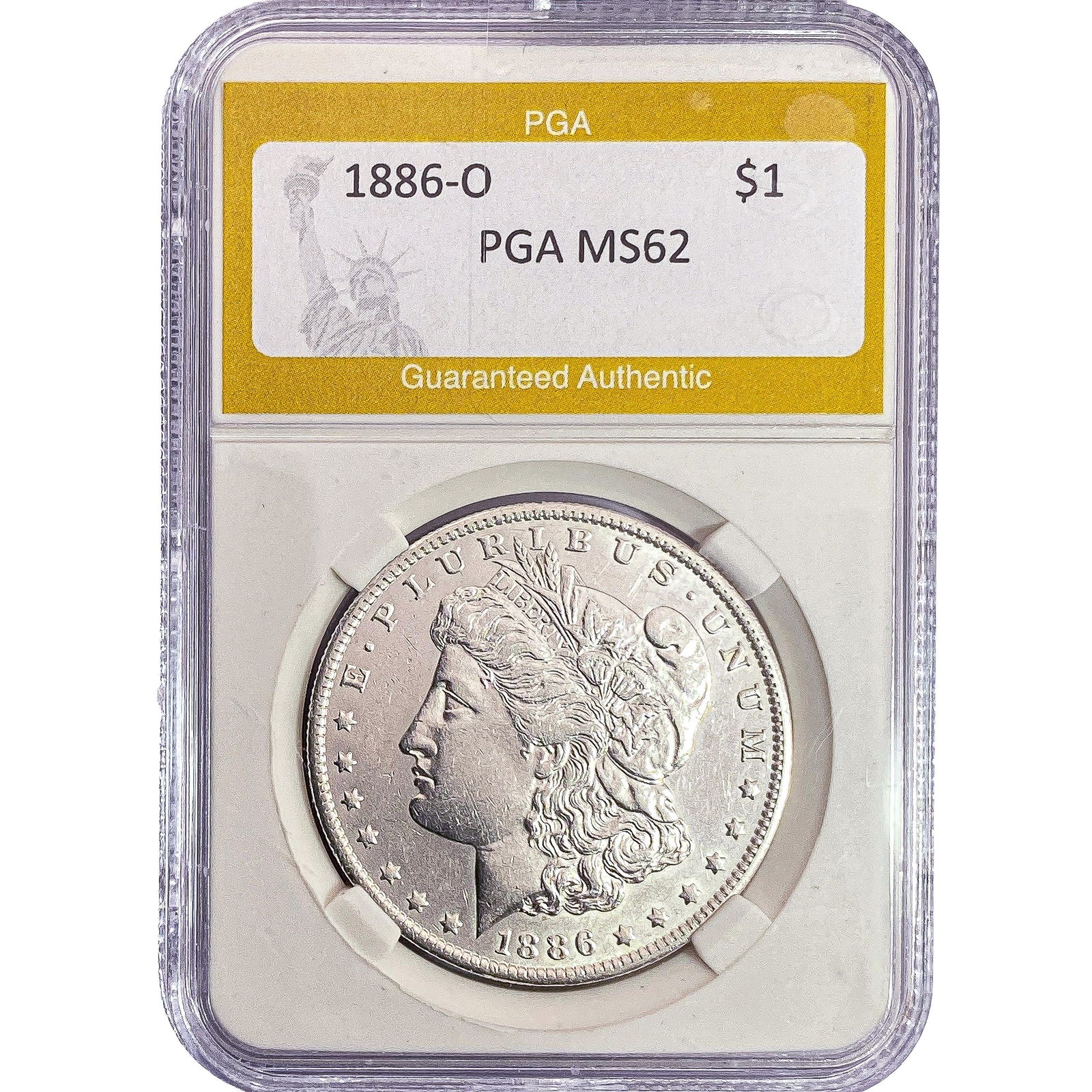 1886-O Morgan Silver Dollar PGA MS62: 1886-O Morgan Silver Dollar PGA MS62