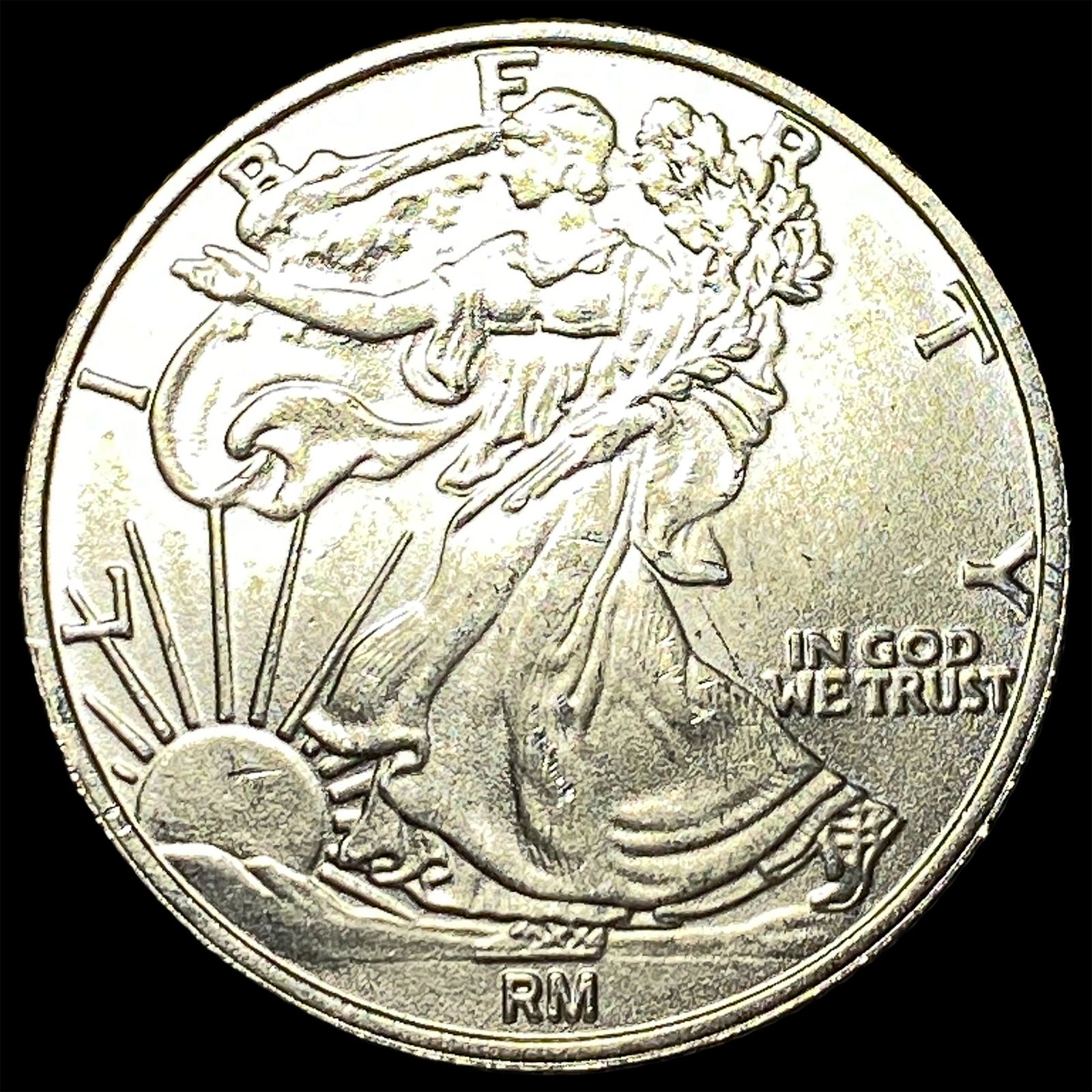 Walking Liberty half dollar ".999 Fine Silver" and "Half Troy Oz." GEM BU: Walking Liberty half dollar ".999 Fine Silver" and "Half Troy Oz." GEM BU
