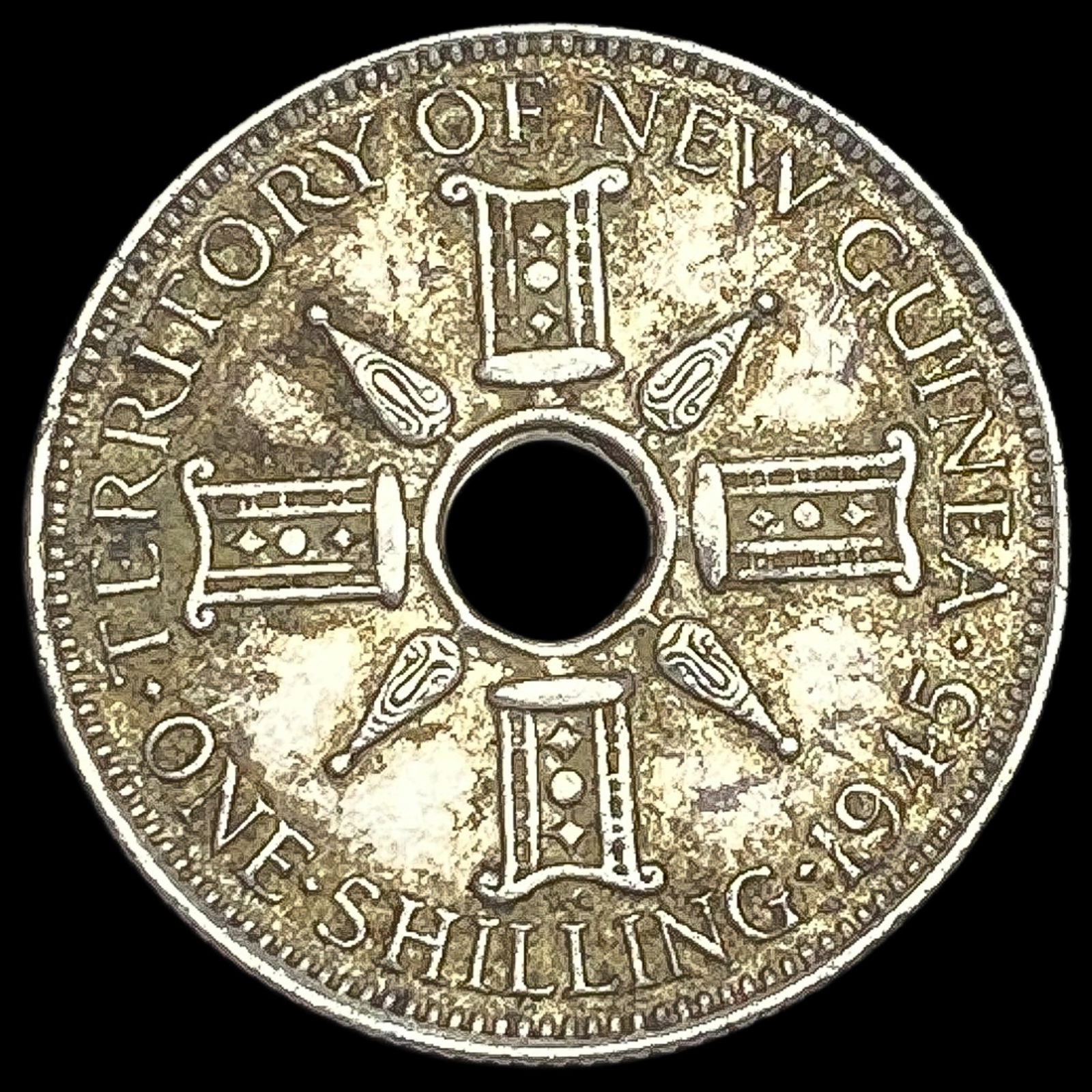 1945 New Guinea Silver Shilling UNCIRCULATED: 1945 New Guinea Silver Shilling UNCIRCULATED