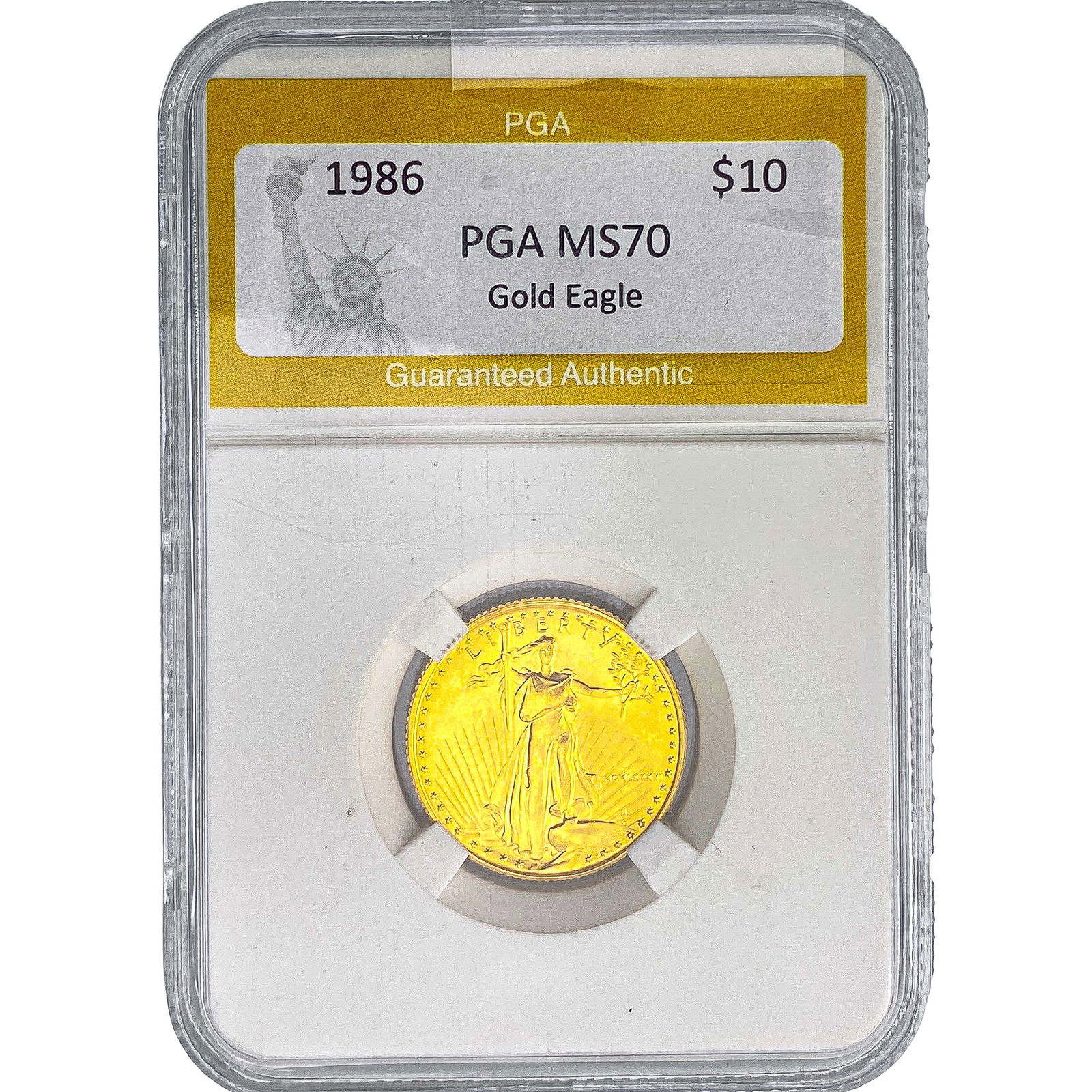 1986 1/4oz $10 Gold Eagle PGA MS70: 1986 1/4oz $10 Gold Eagle PGA MS70