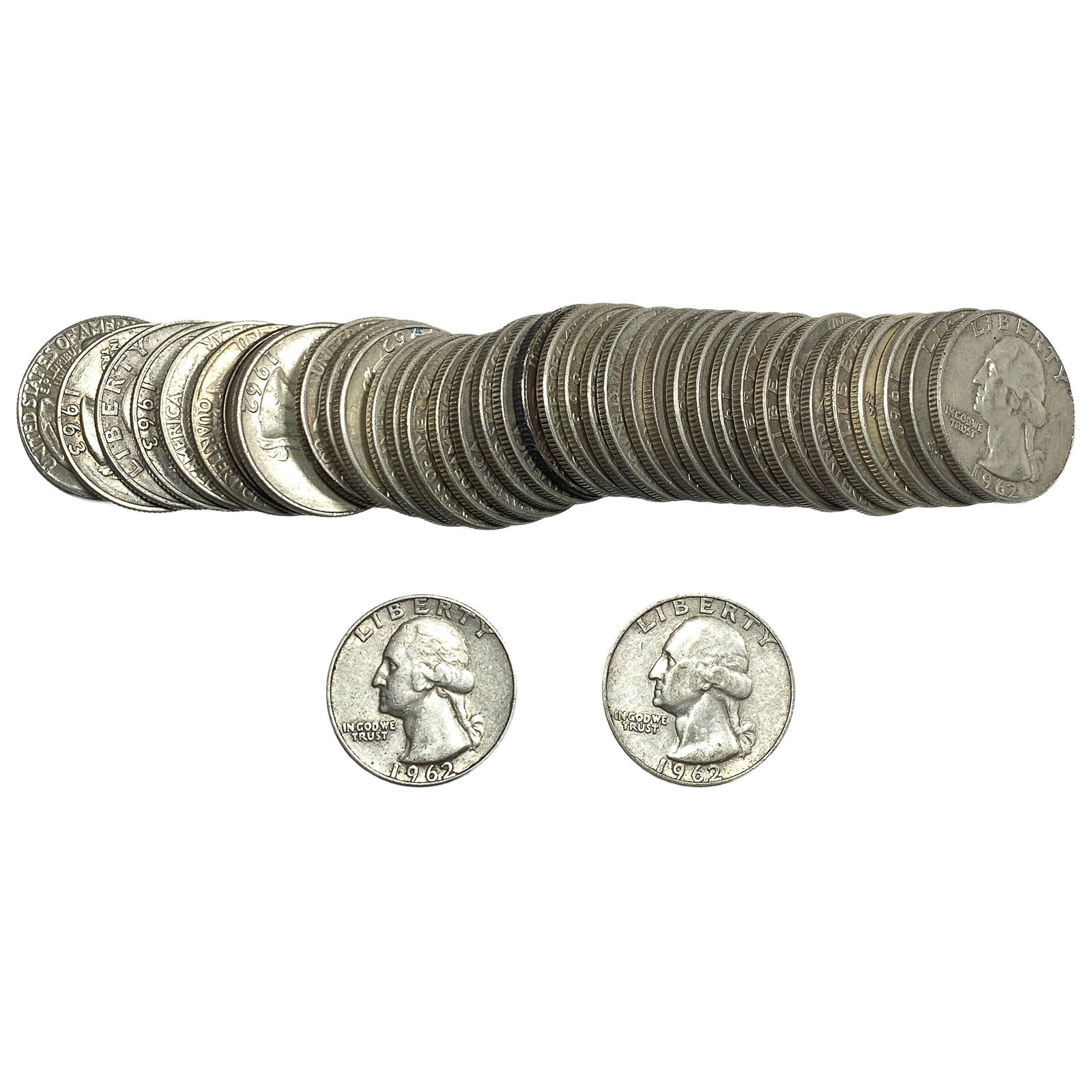 Roll of 40 Silver Washington 25C: Roll of 40 Silver Washington 25C
