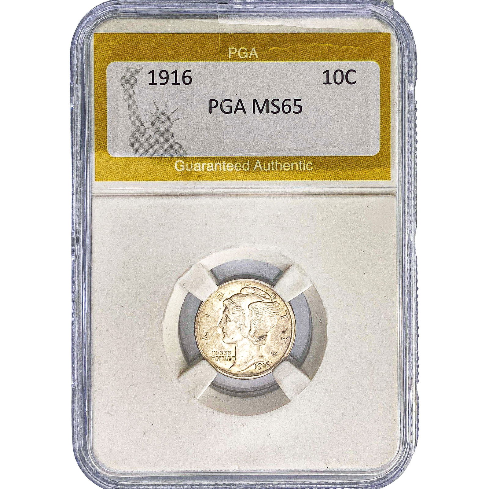 1916 Mercury Silver Dime PGA MS65: 1916 Mercury Silver Dime PGA MS65