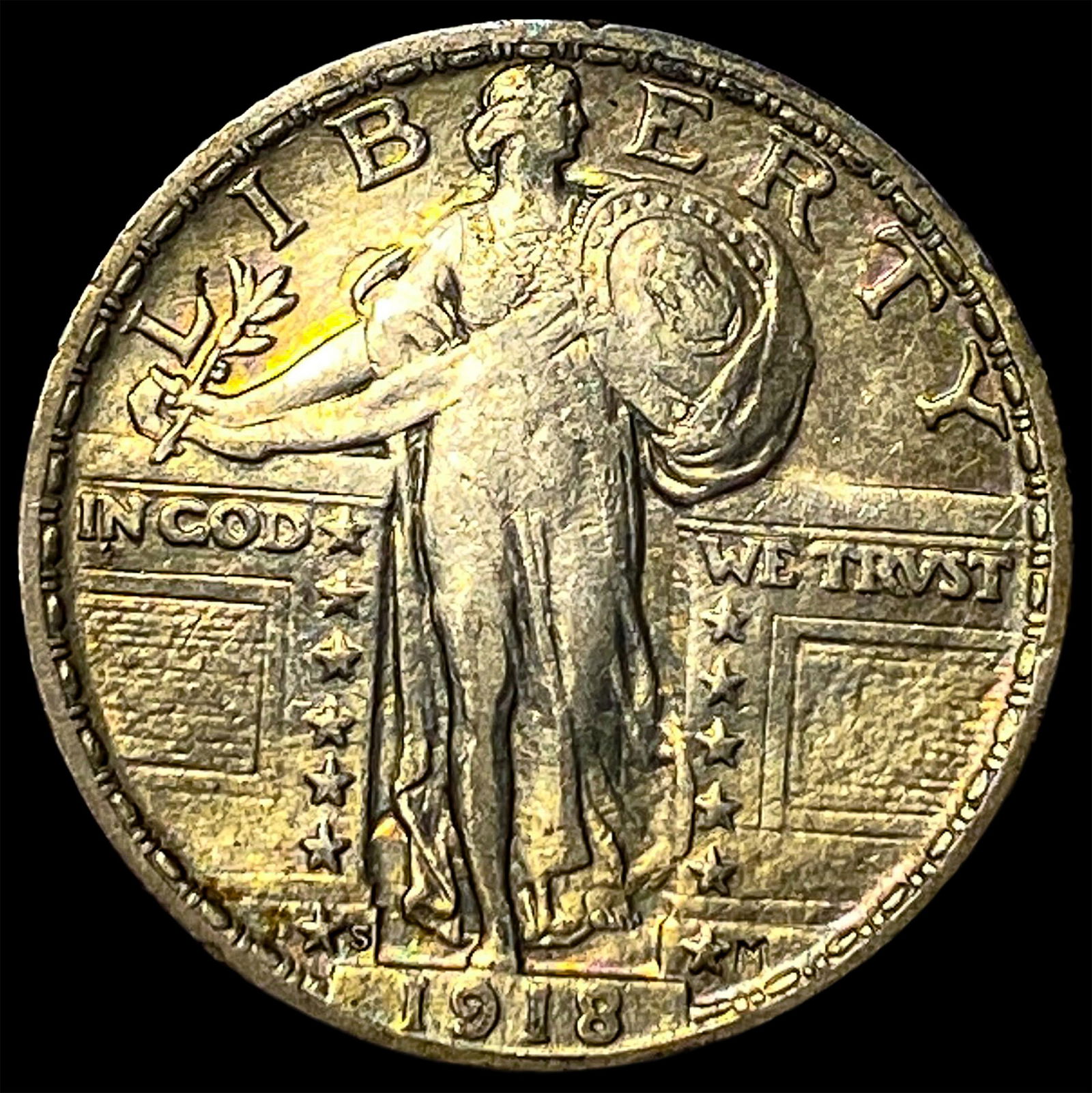 1918-S Silver Standing Liberty Quarter CLOSELY UNCIRCULATED (1 of 2)