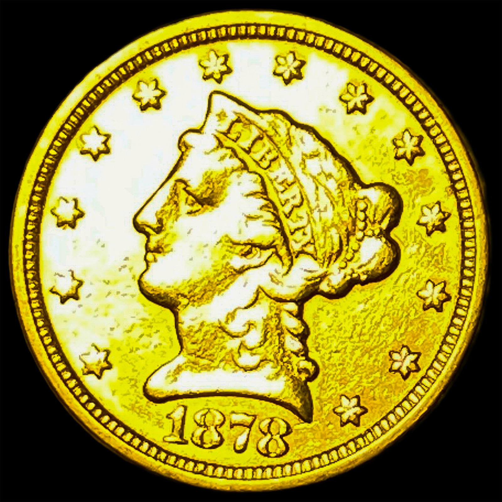 1878 Liberty Head Gold Quarter Eagle $2.50 CLOSELY UNCIRCULATED (1 of 2)