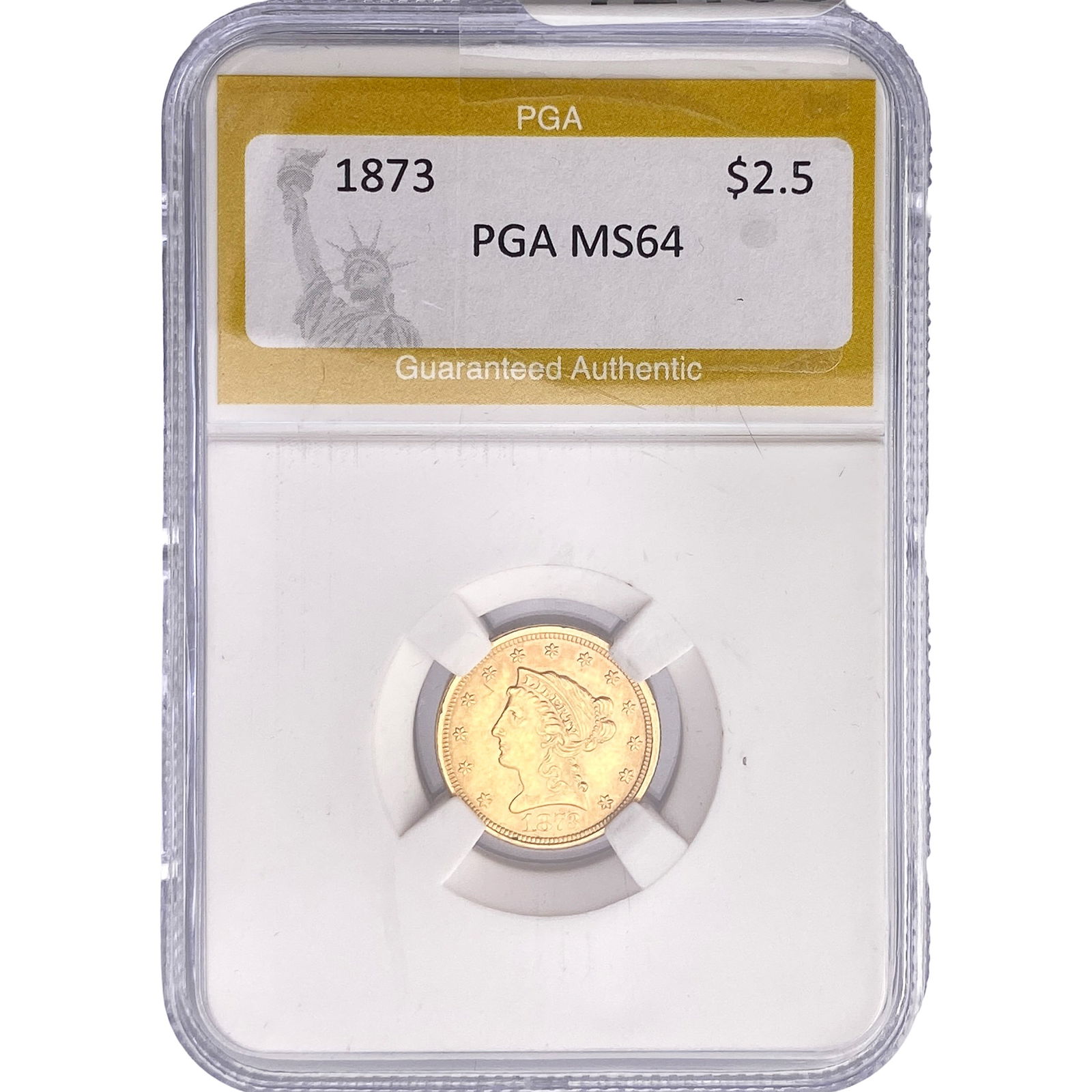 1873 $2.50 Gold Quarter Eagle PGA MS64 (1 of 2)