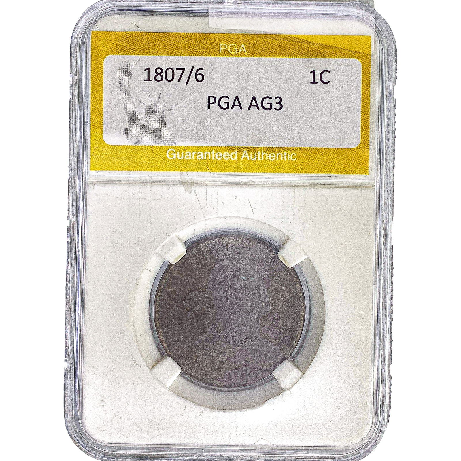 1807/6 Draped Bust Large Cent PGA AG3: 1807/6 Draped Bust Large Cent PGA AG3