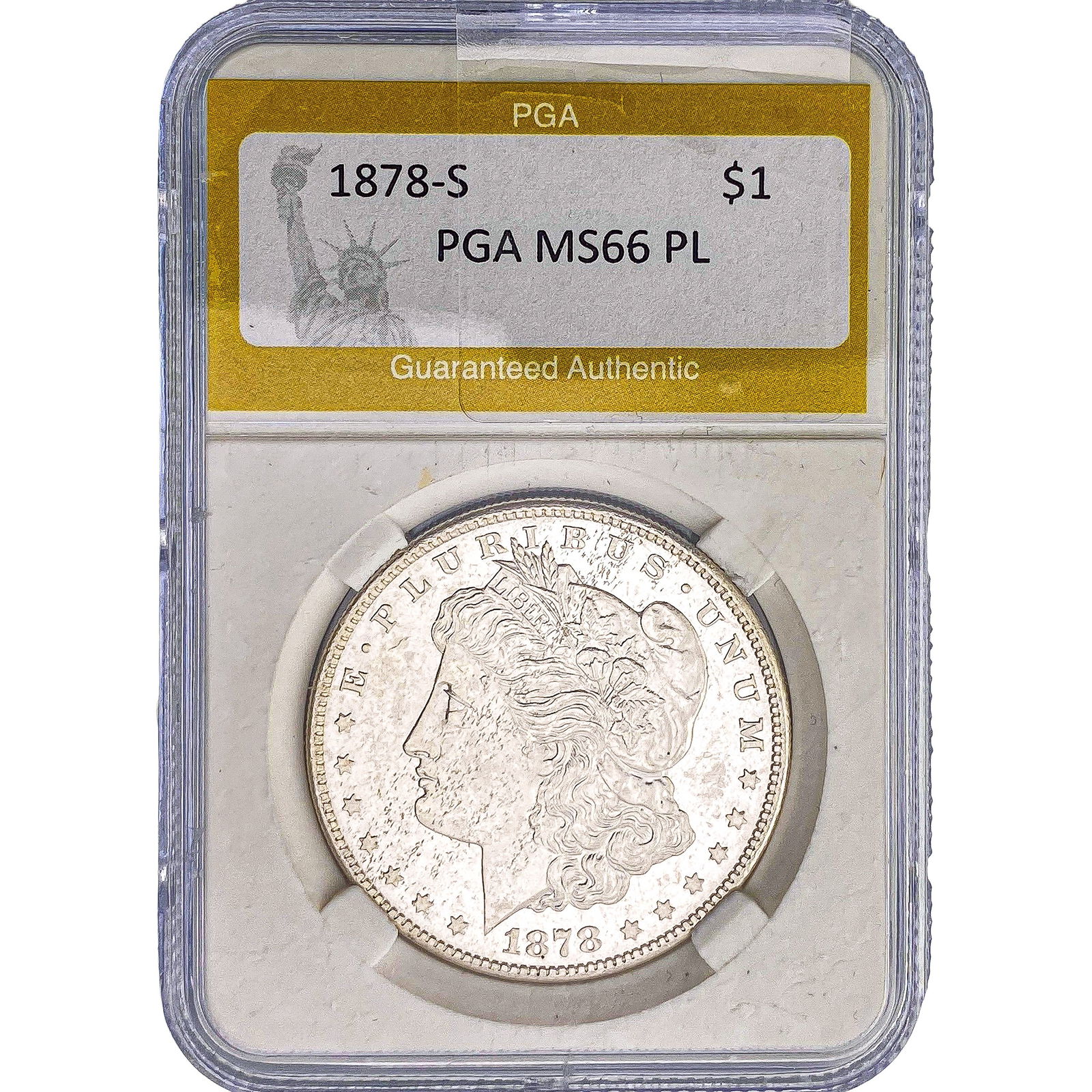 1878-S Morgan Silver Dollar PGA MS66 PL: 1878-S Morgan Silver Dollar PGA MS66 PL