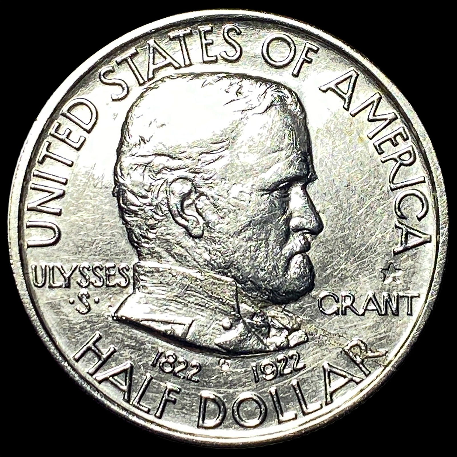 1922-S Silver Half Dollar Grant Commemorative CLOSELY UNCIRCULATED: 1922-S Silver Half Dollar Grant Commemorative CLOSELY UNCIRCULATED