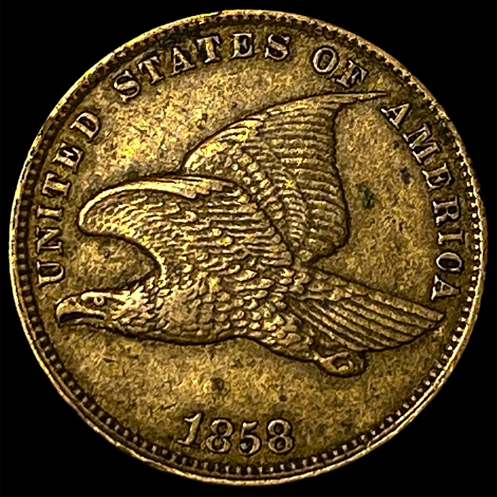 1858 Copper-Nickel Flying Eagle Cent NEARLY UNCIRCULATED (1 of 2)