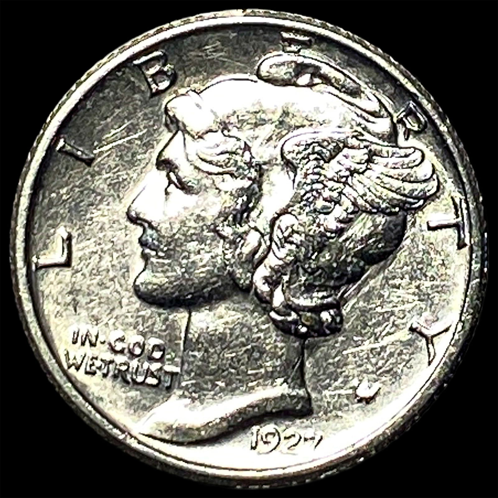 1927-S Silver Mercury Dime CLOSELY UNCIRCULATED (1 of 2)